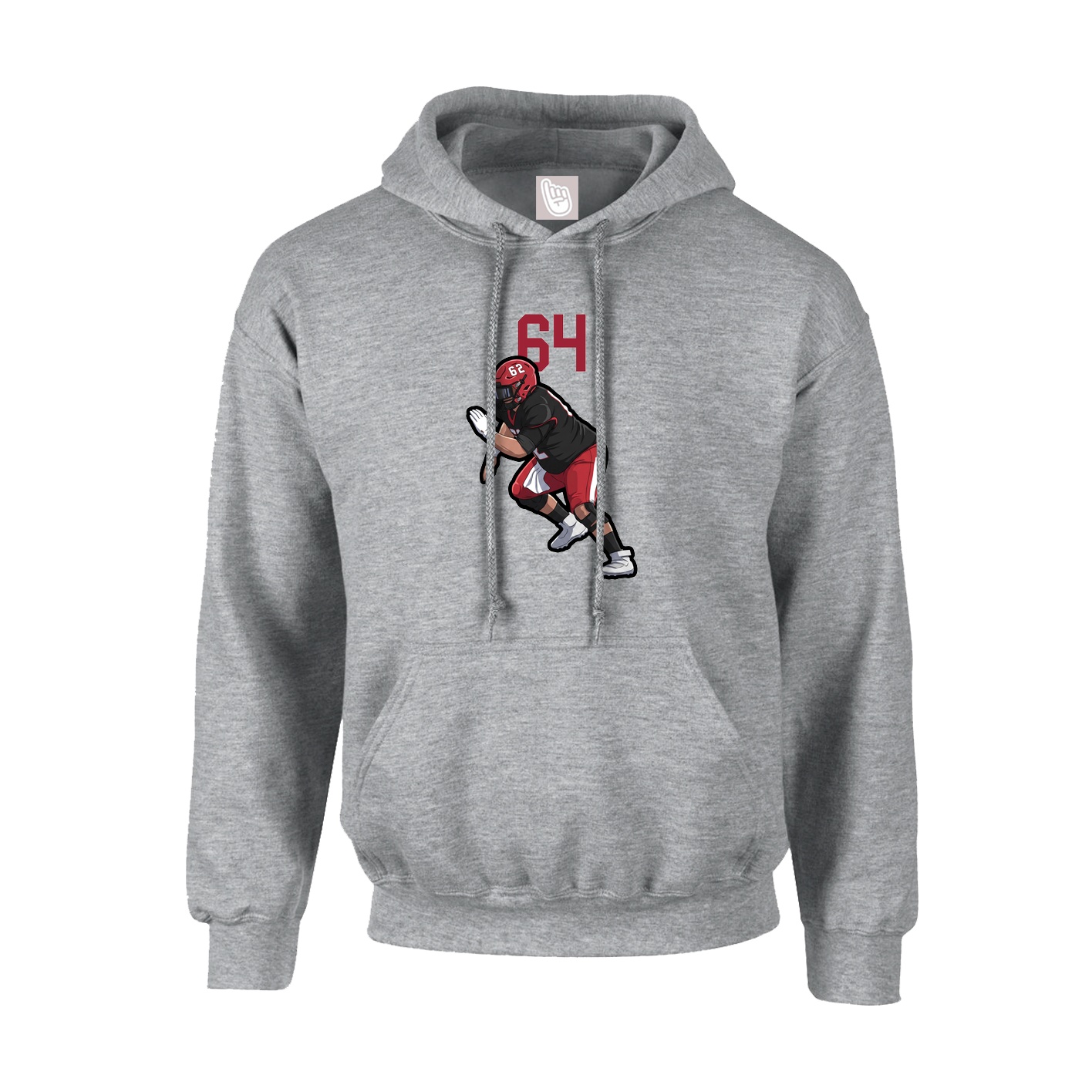 Hoodie — Number Top in Grey