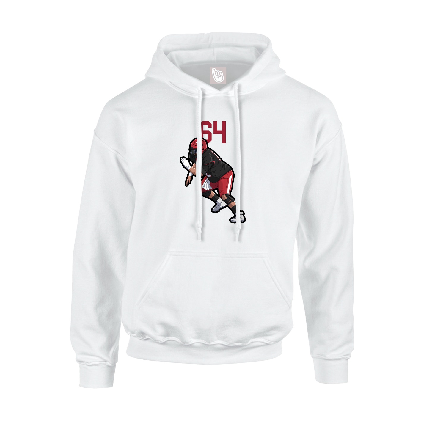 Youth Hoodie — Number Top in White