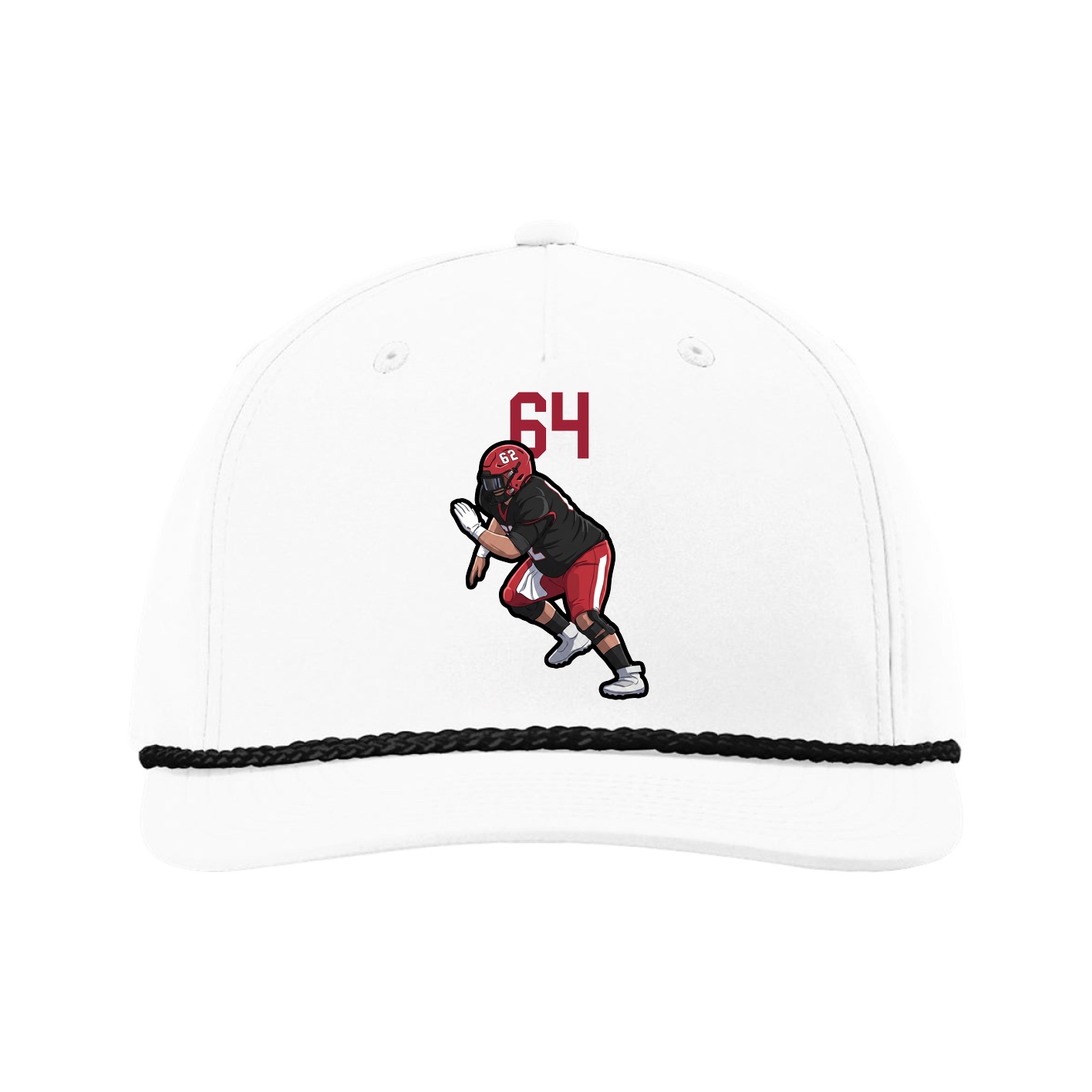 Five-Panel Classic Rope Cap — Number Top in White