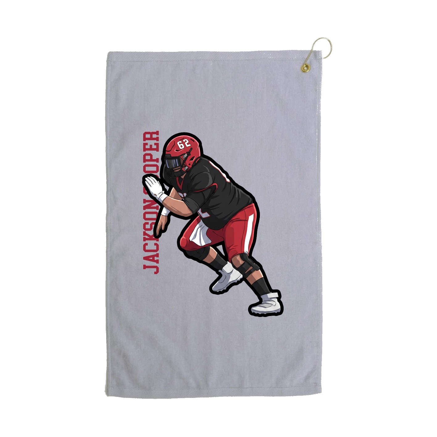 Golf Towel — Name Vertical in Grey