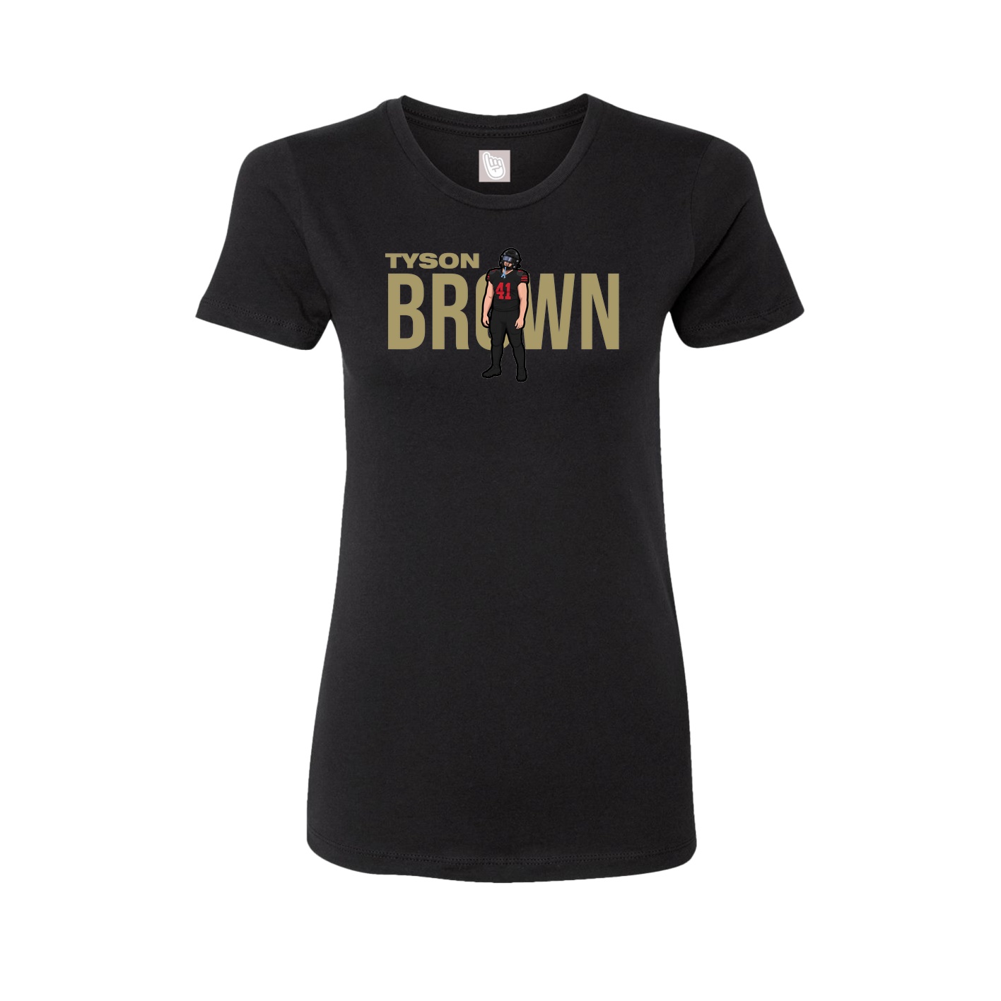 Fitted Women's Tee — Player Name in Black