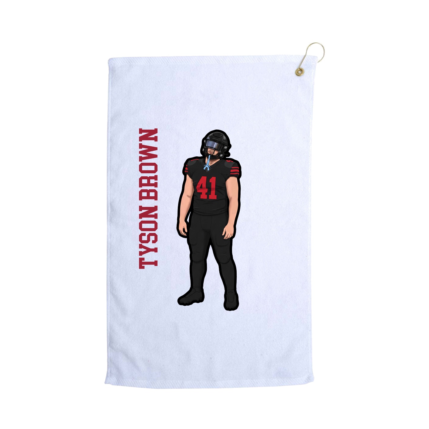 Golf Towel — Name Vertical in White