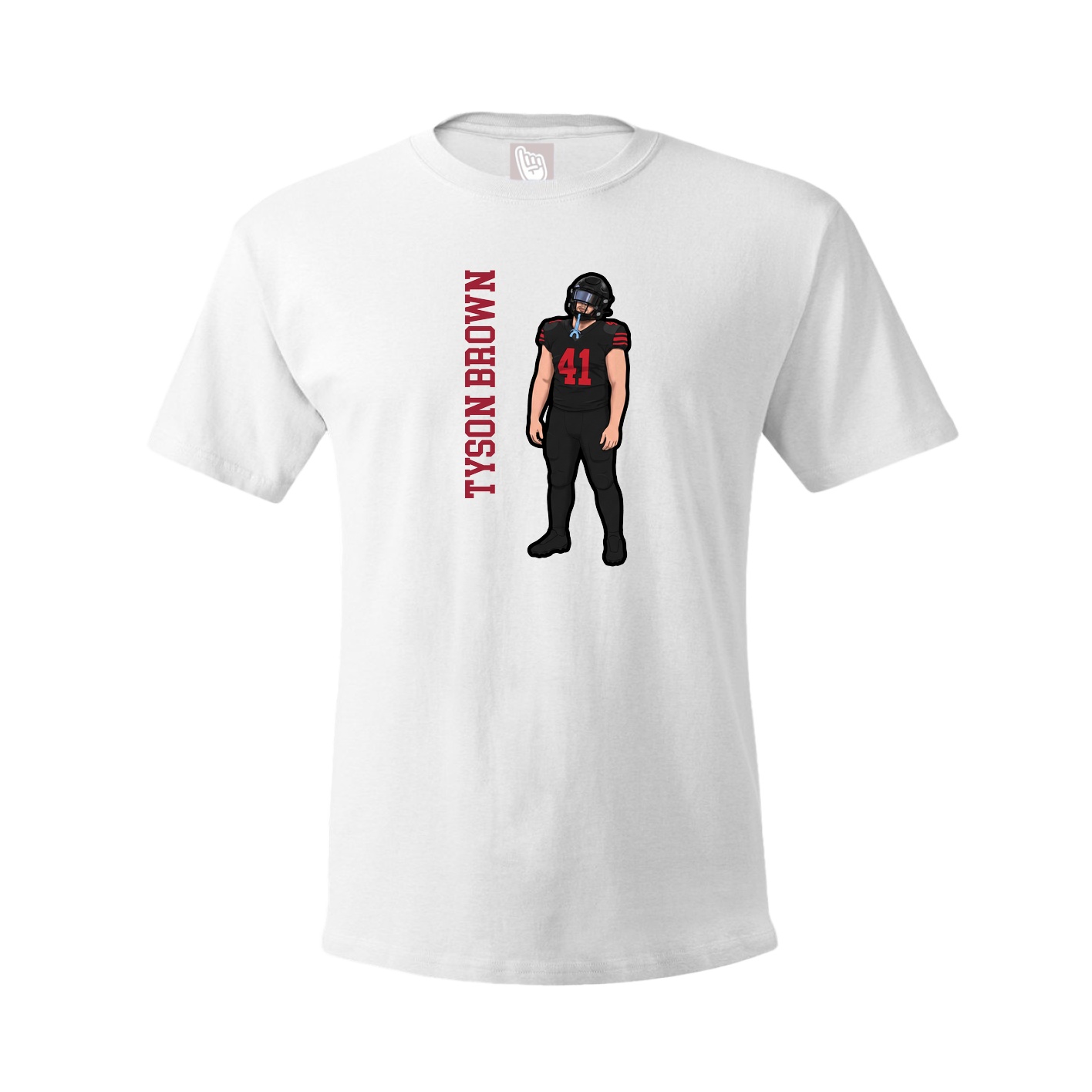 Youth Tee — Name Vertical in White