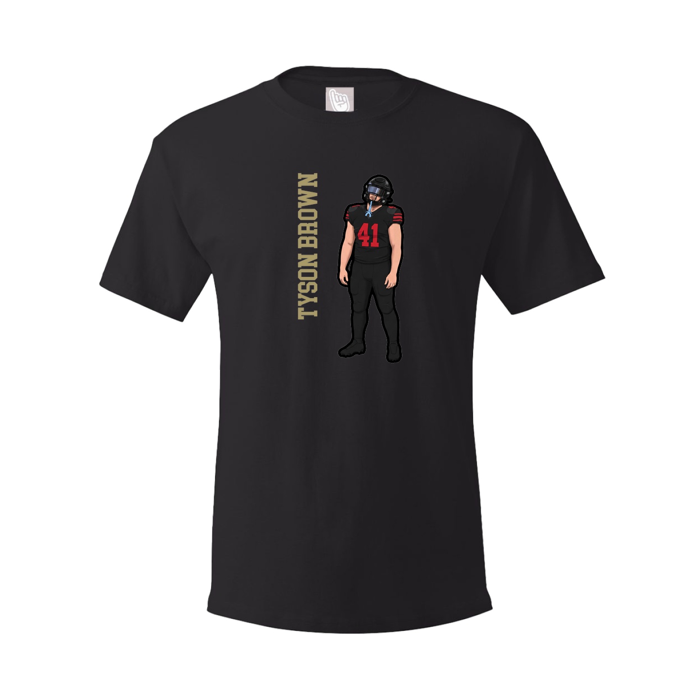 Youth Tee — Name Vertical in Black