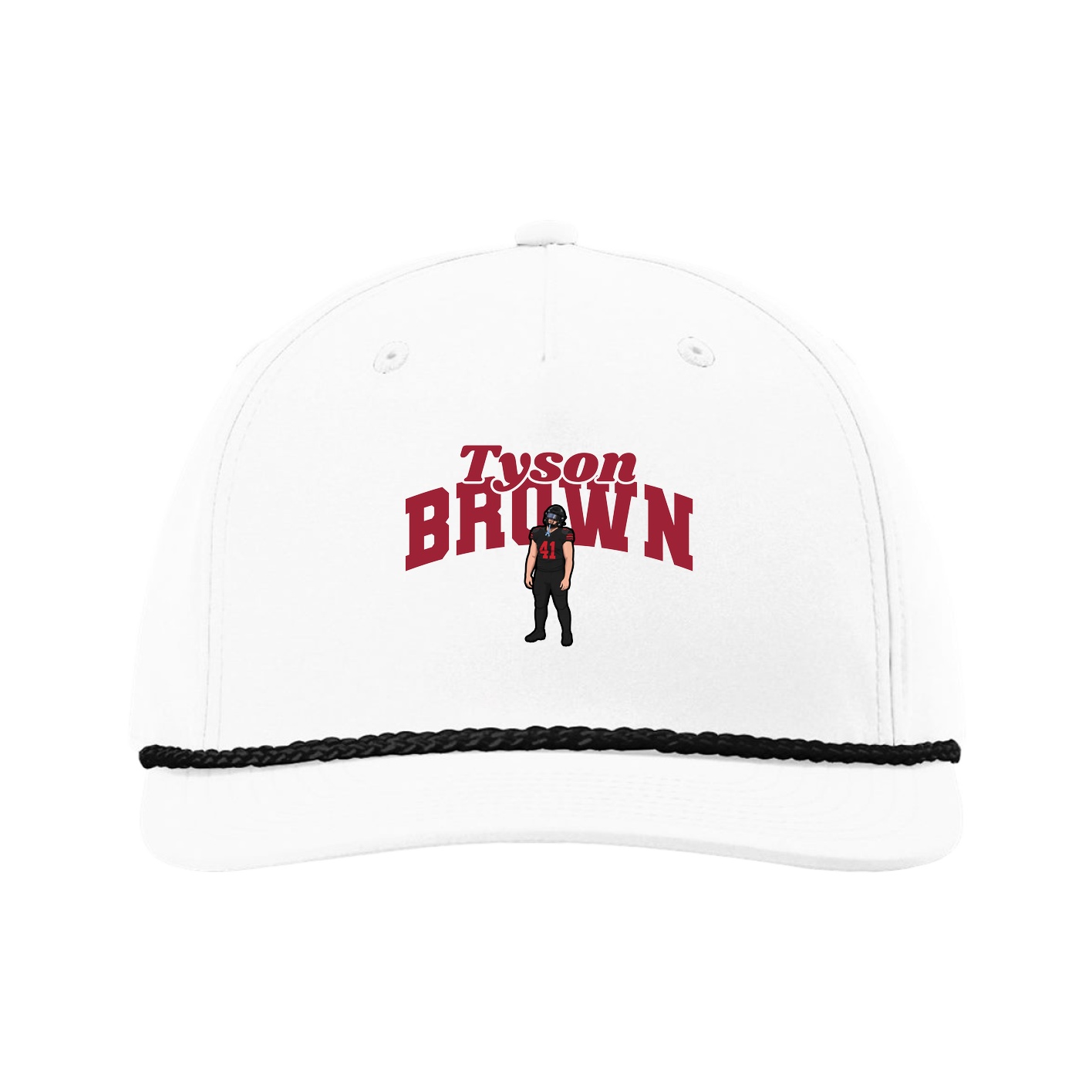 Five-Panel Classic Rope Cap — Signature Arch in White