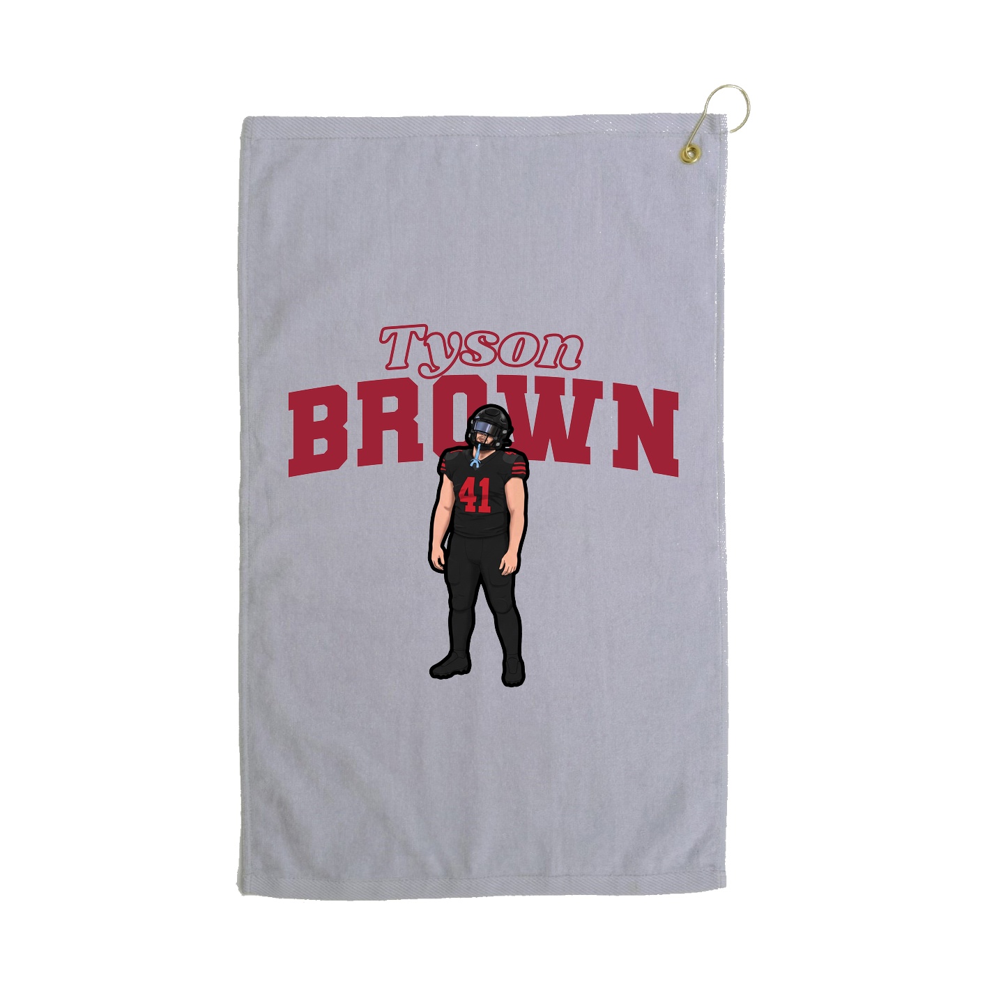 Golf Towel — Name Arch in Grey