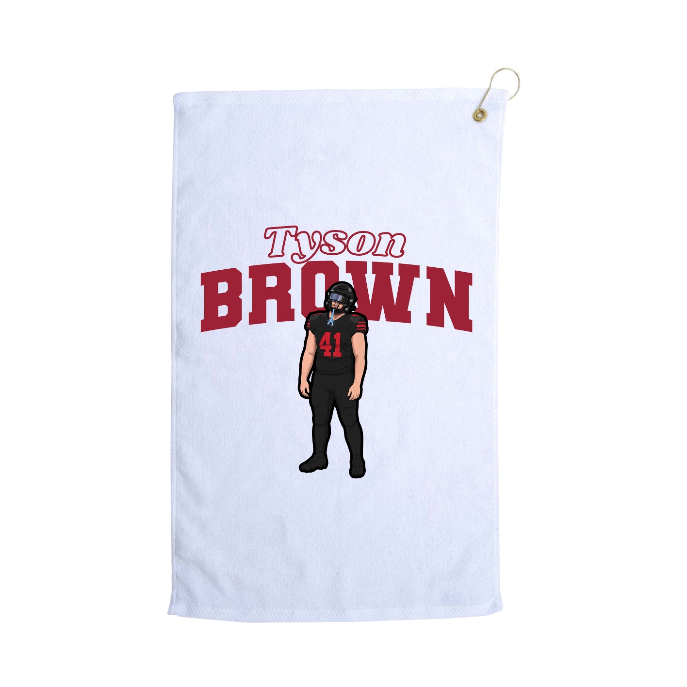 Golf Towel — Name Arch in White