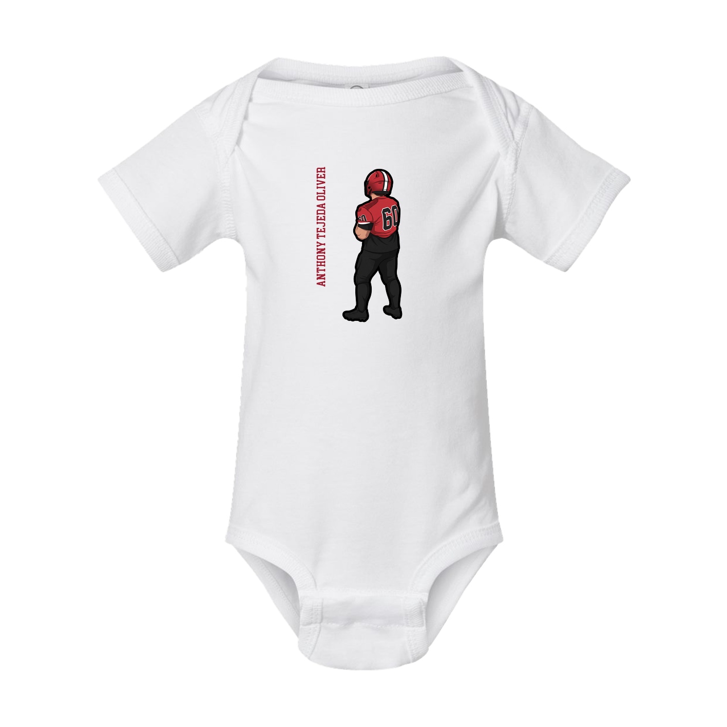 Baby Onesie — Name Vertical in White