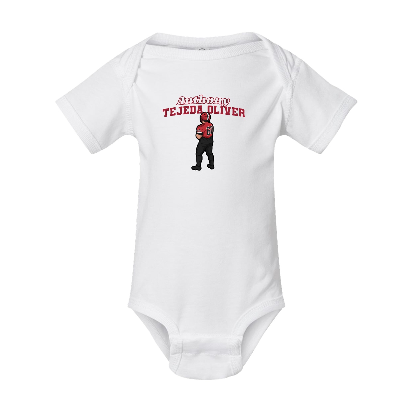 Baby Onesie — Name Arch in White