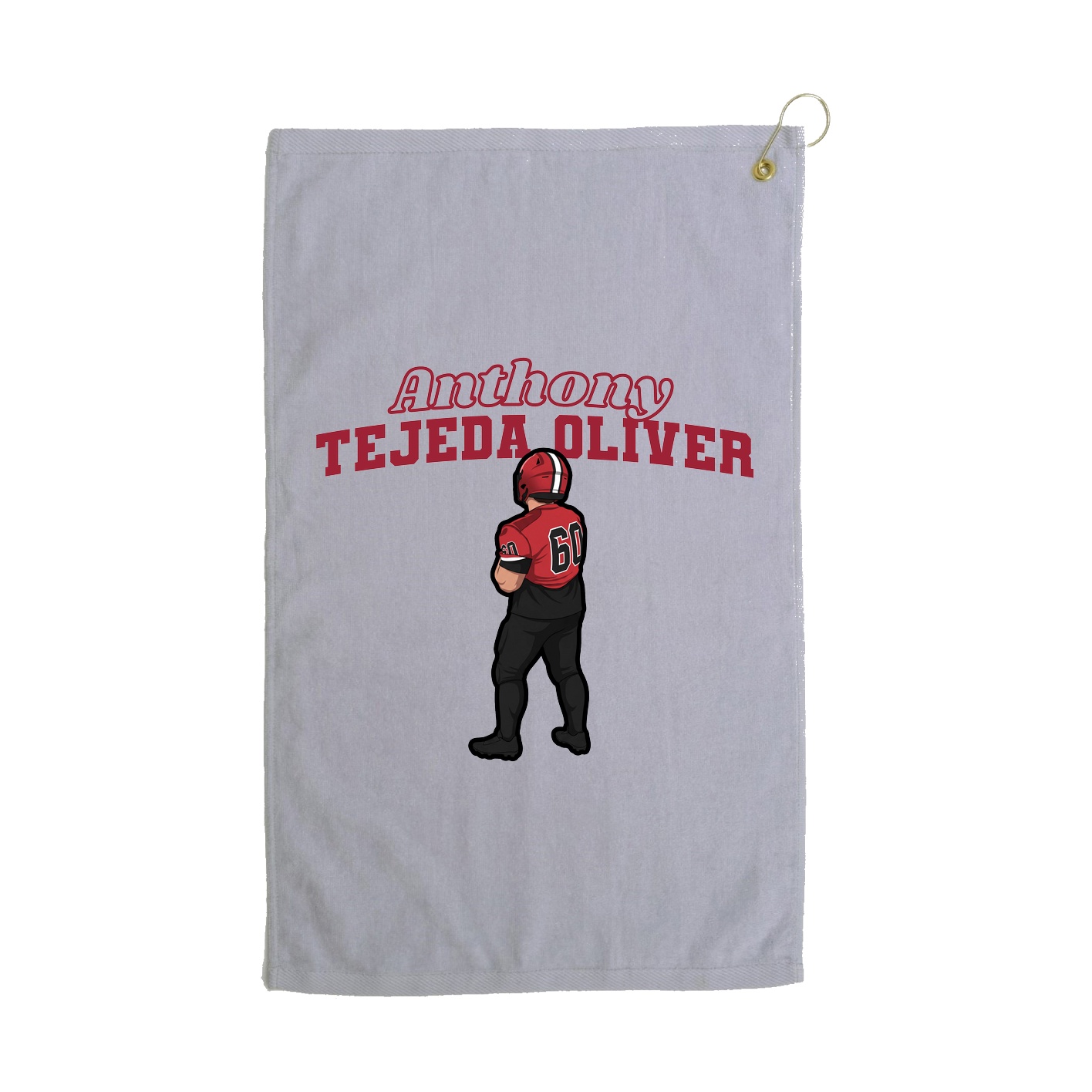Golf Towel — Name Arch in Grey