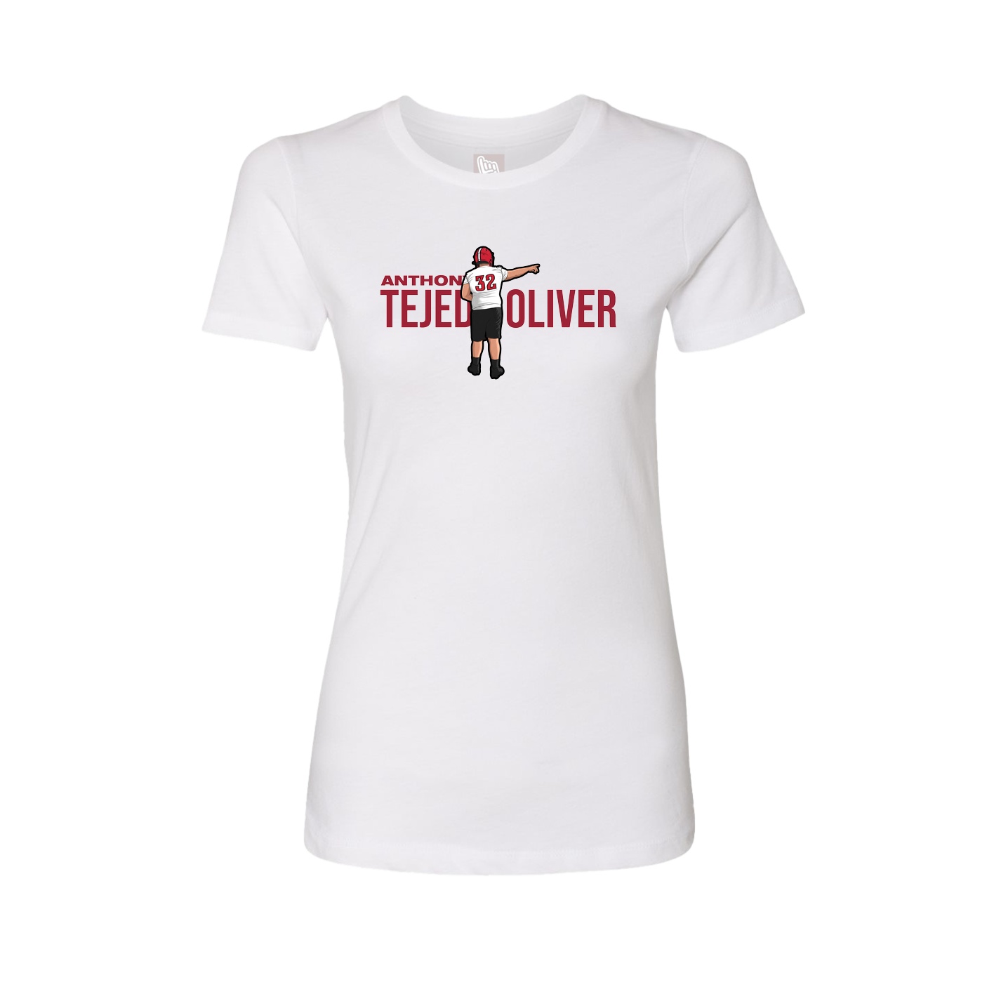 Fitted Women's Tee — Player Name in White