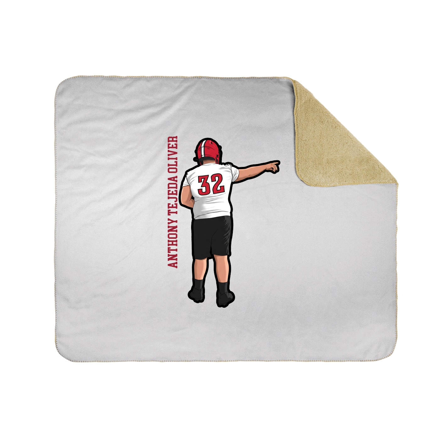 Throw Blanket — Name Vertical in White