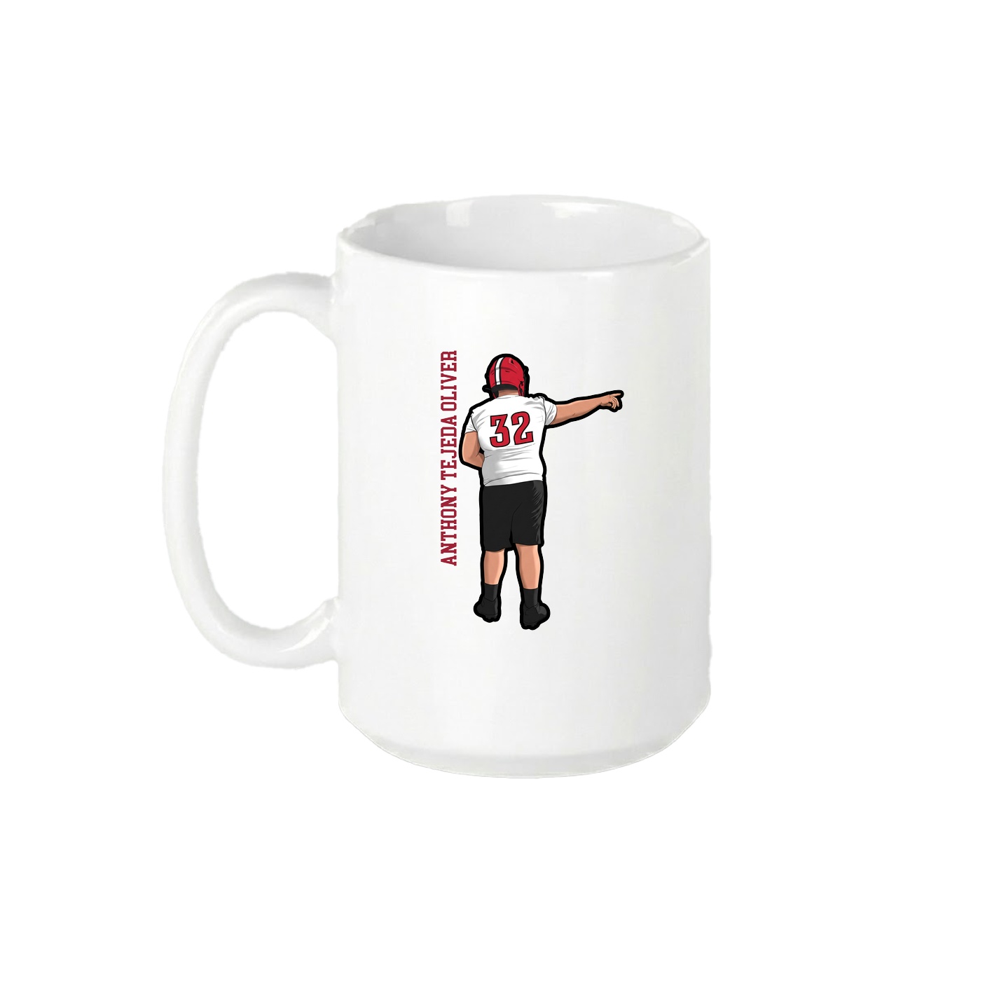 15oz Coffee Mug — Name Vertical in White