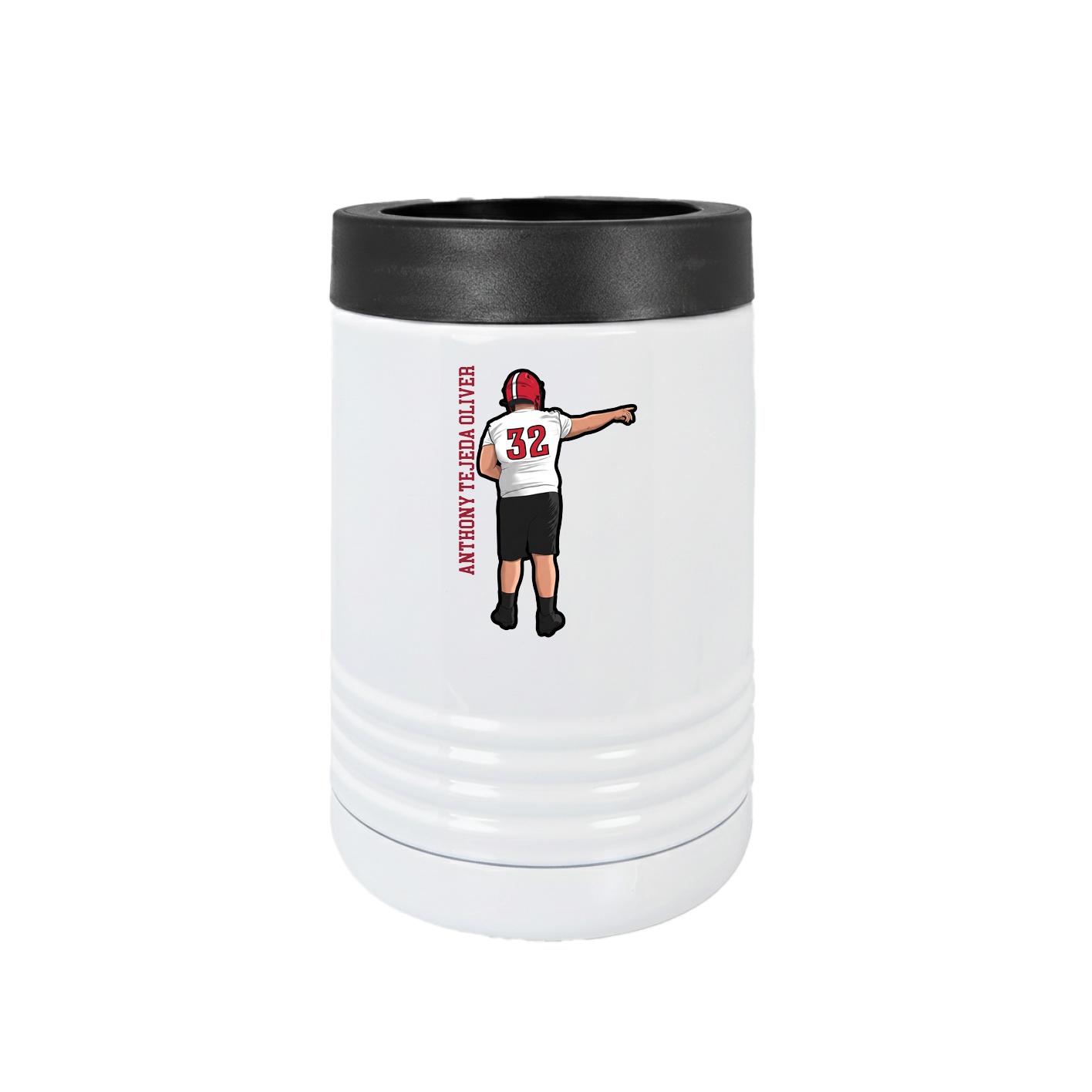 Beverage Holder — Name Vertical in White