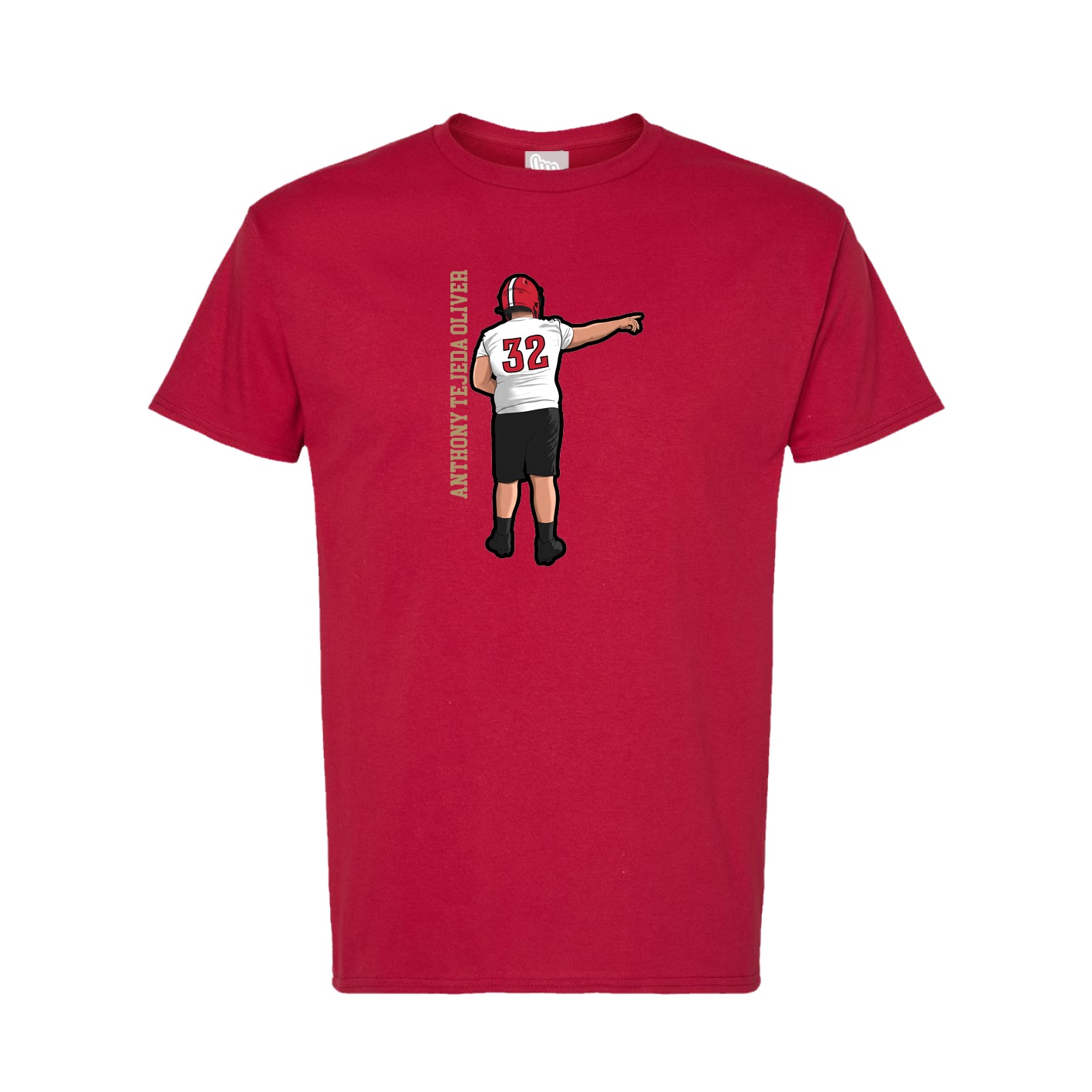 Tee — Name Vertical in Crimson