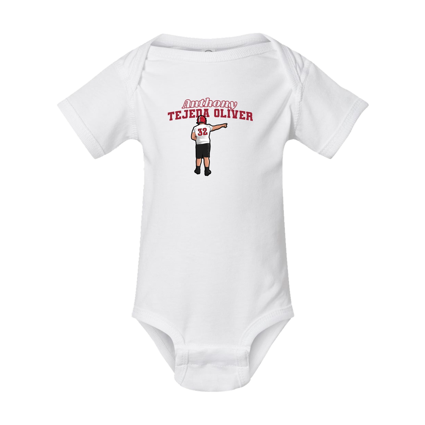 Baby Onesie — Name Arch in White