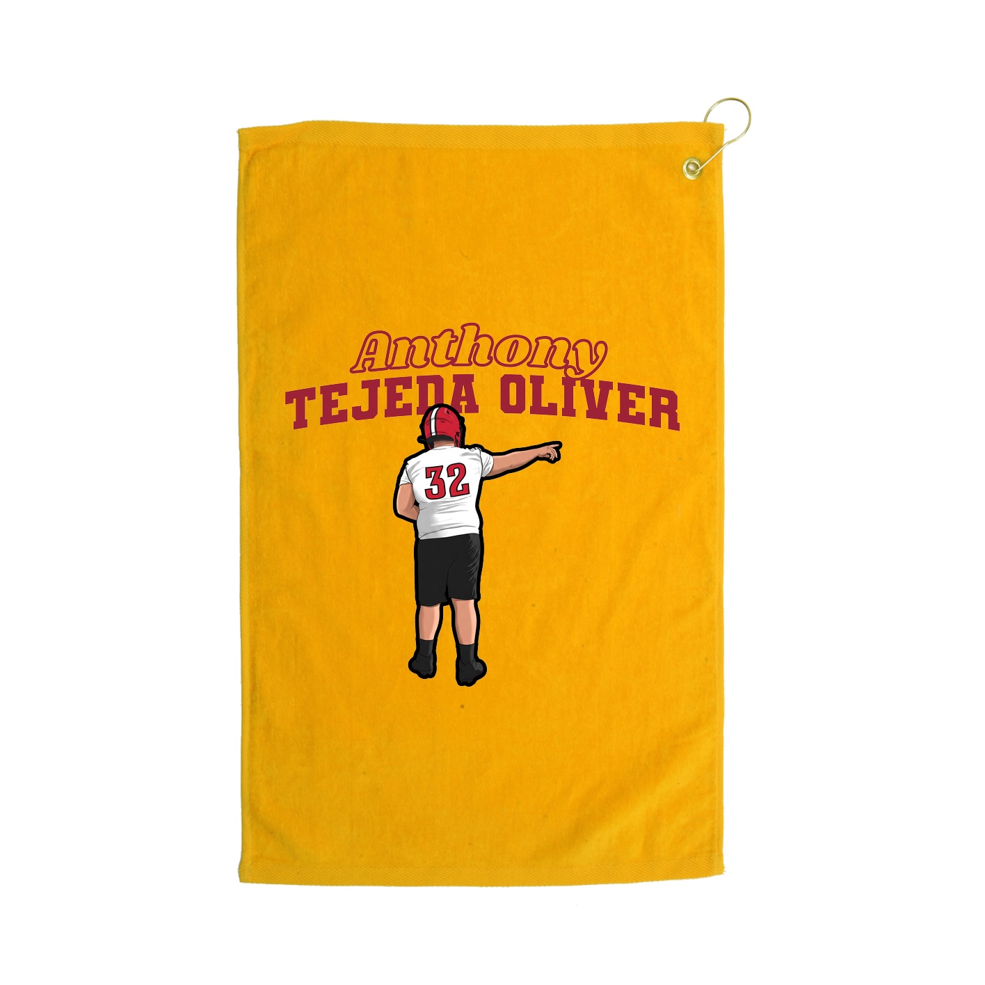 Golf Towel — Name Arch in Gold