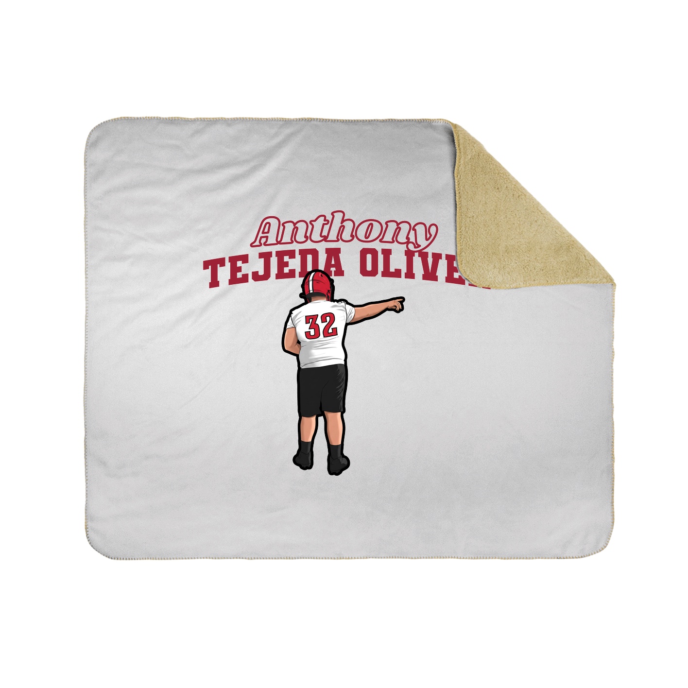 Throw Blanket — Name Arch in White