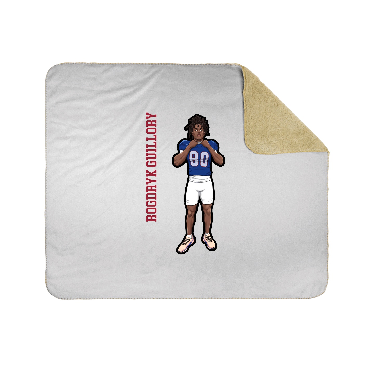 Throw Blanket — Name Vertical in White