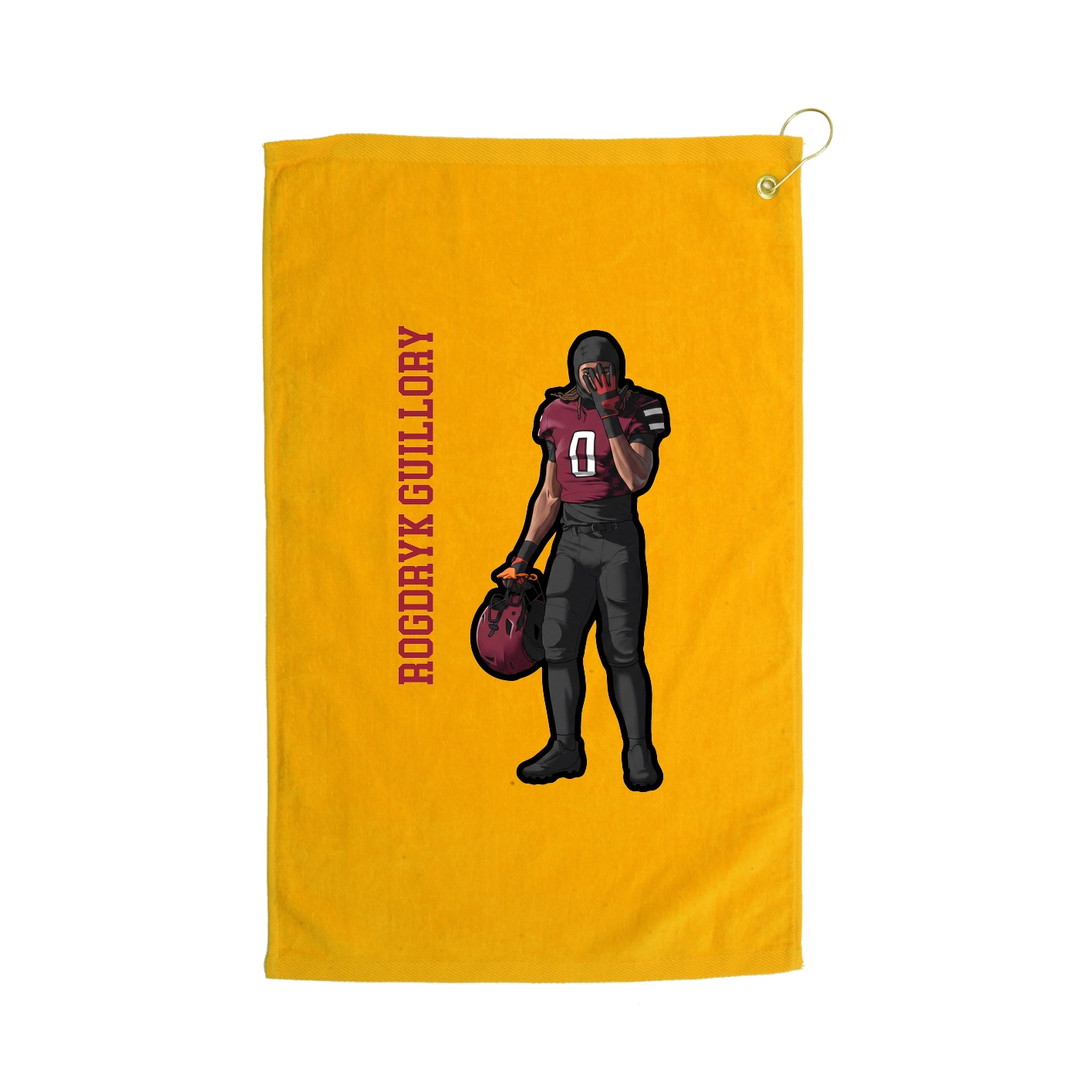 Golf Towel — Name Vertical in Gold