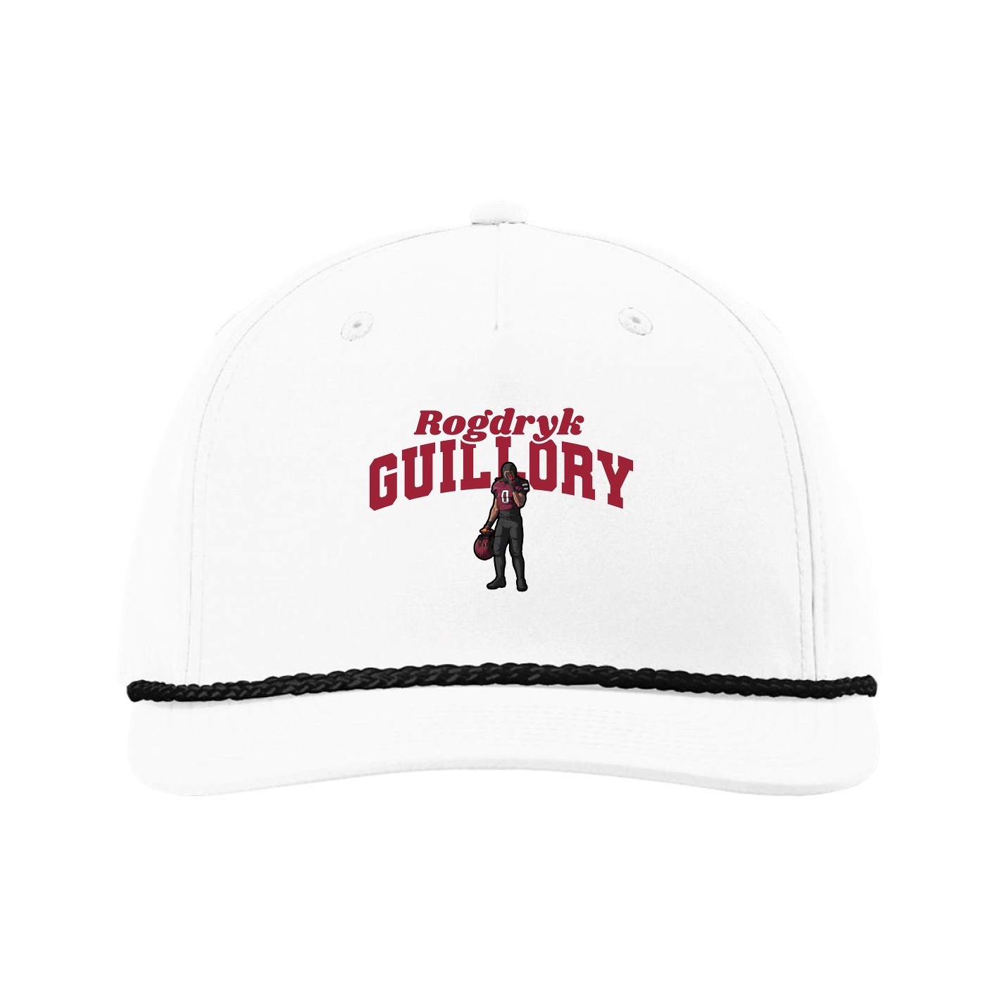Five-Panel Classic Rope Cap — Signature Arch in White