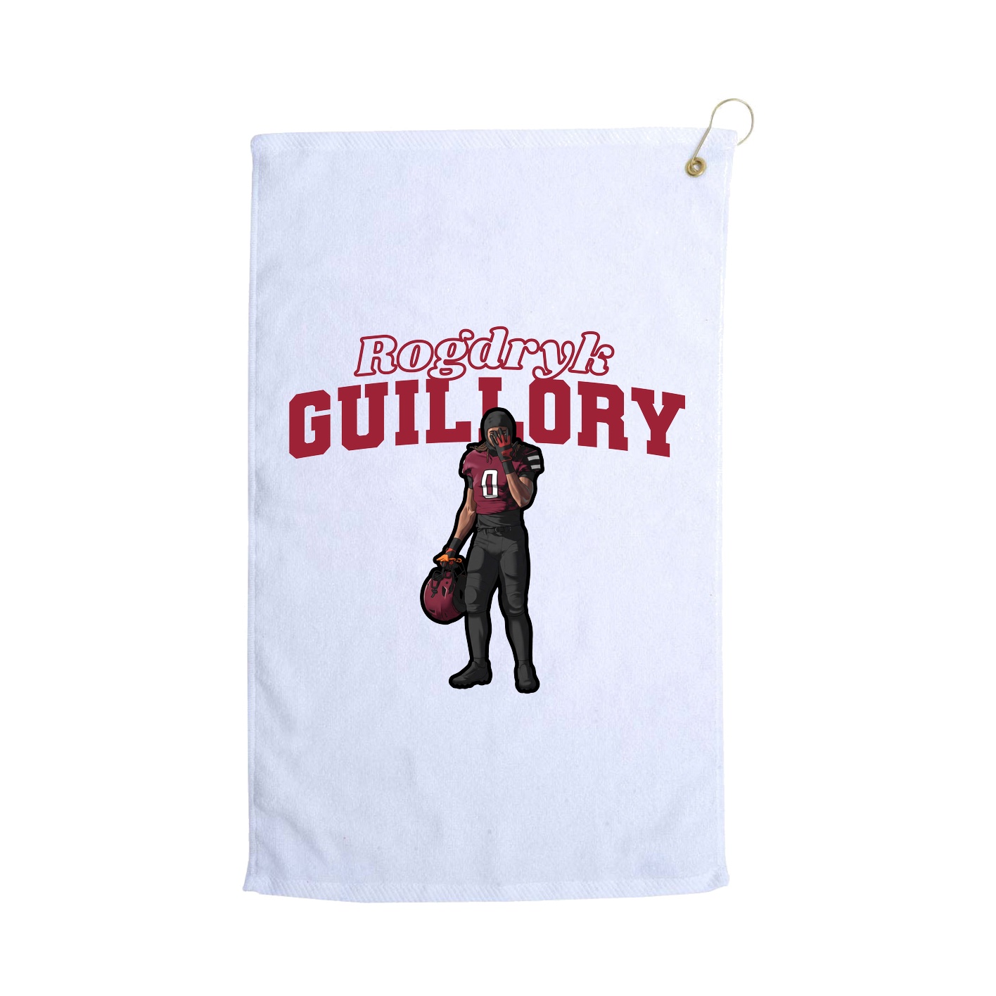 Golf Towel — Name Arch in White