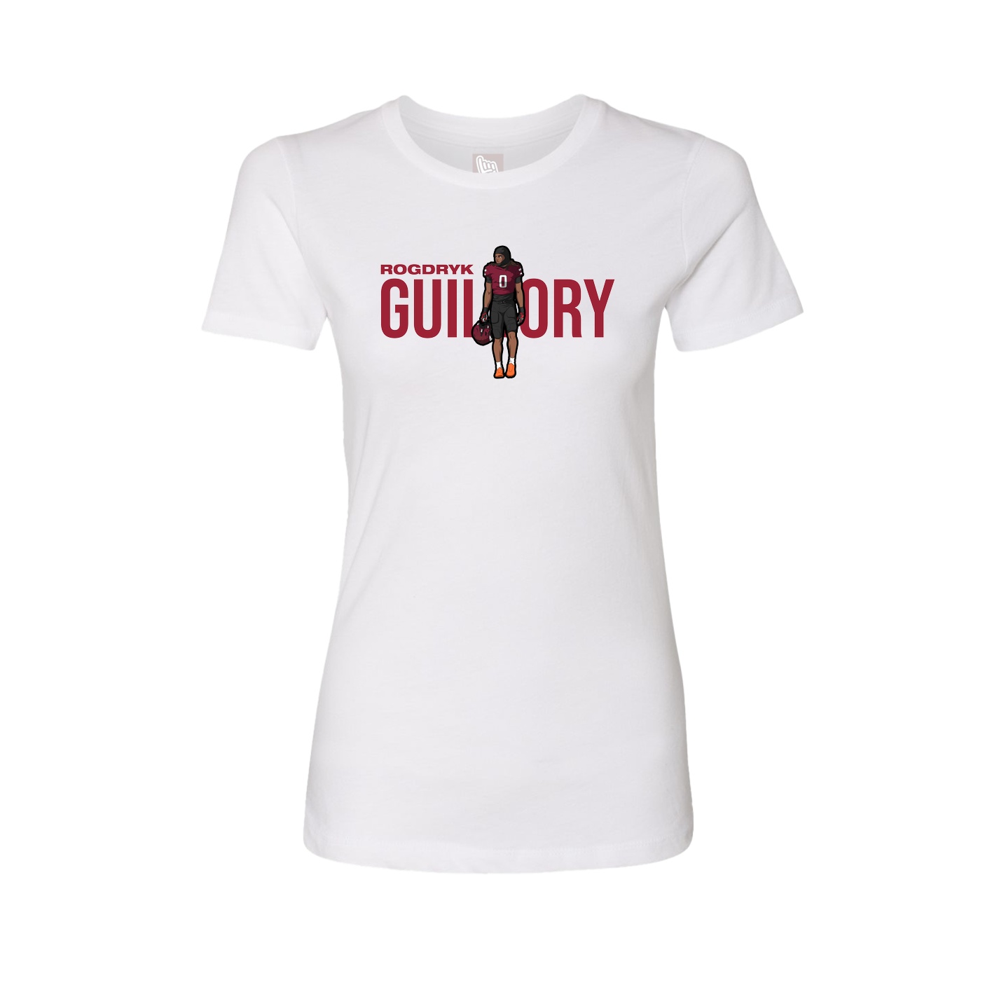 Fitted Women's Tee — Player Name in White