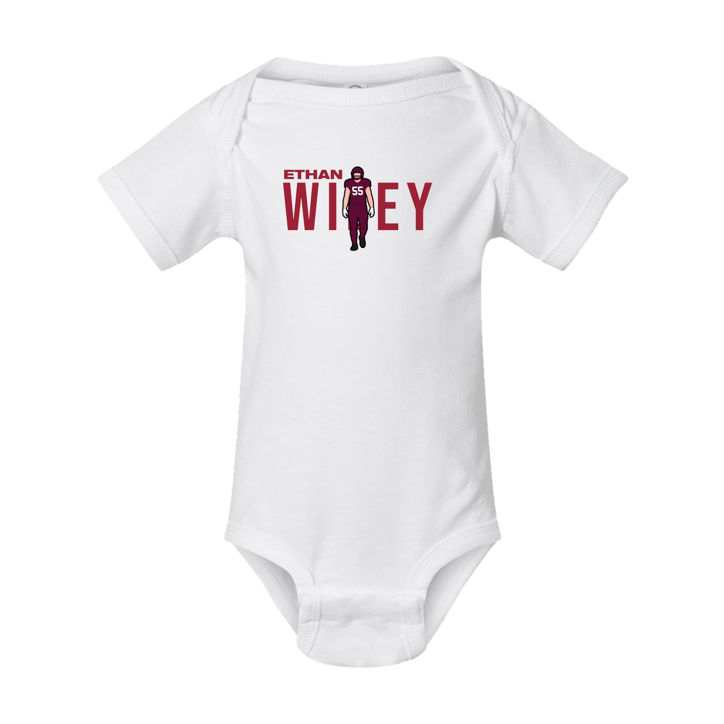 Baby Onesie — Player Name in White