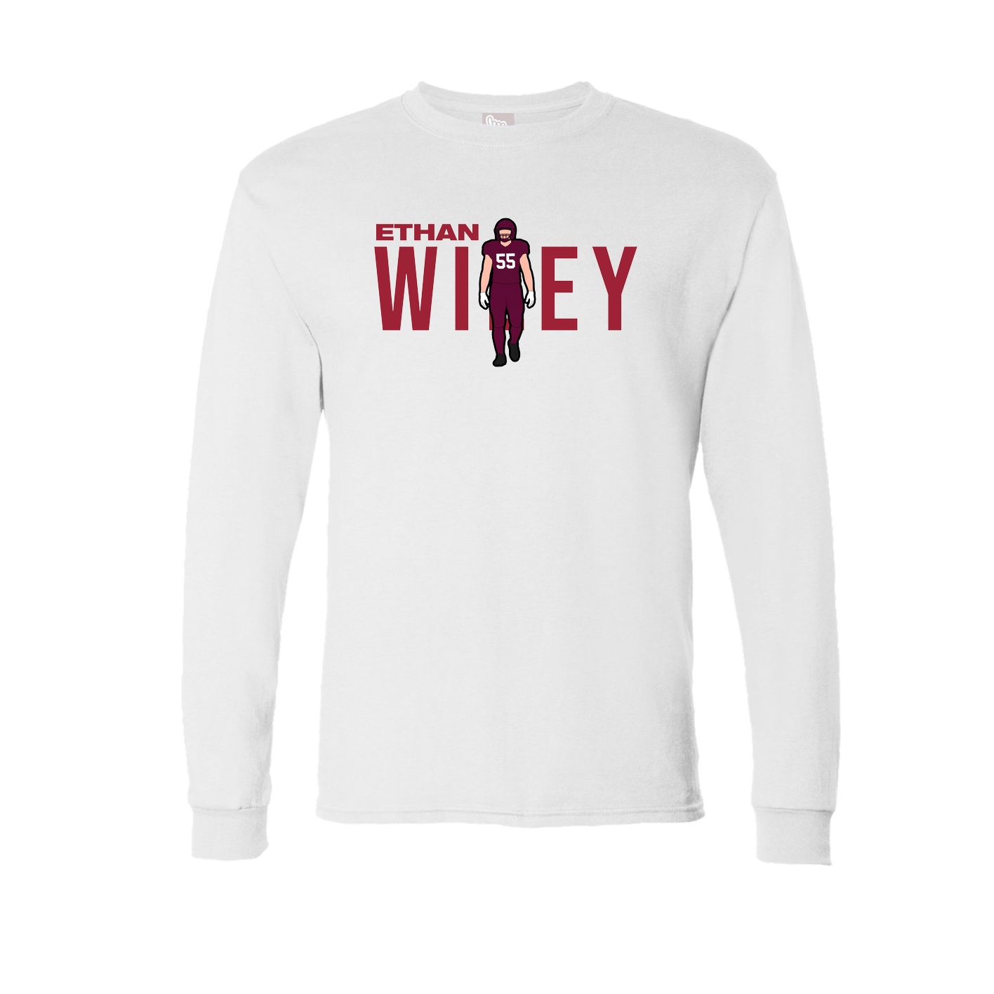 Long Sleeve Tee — Player Name in White