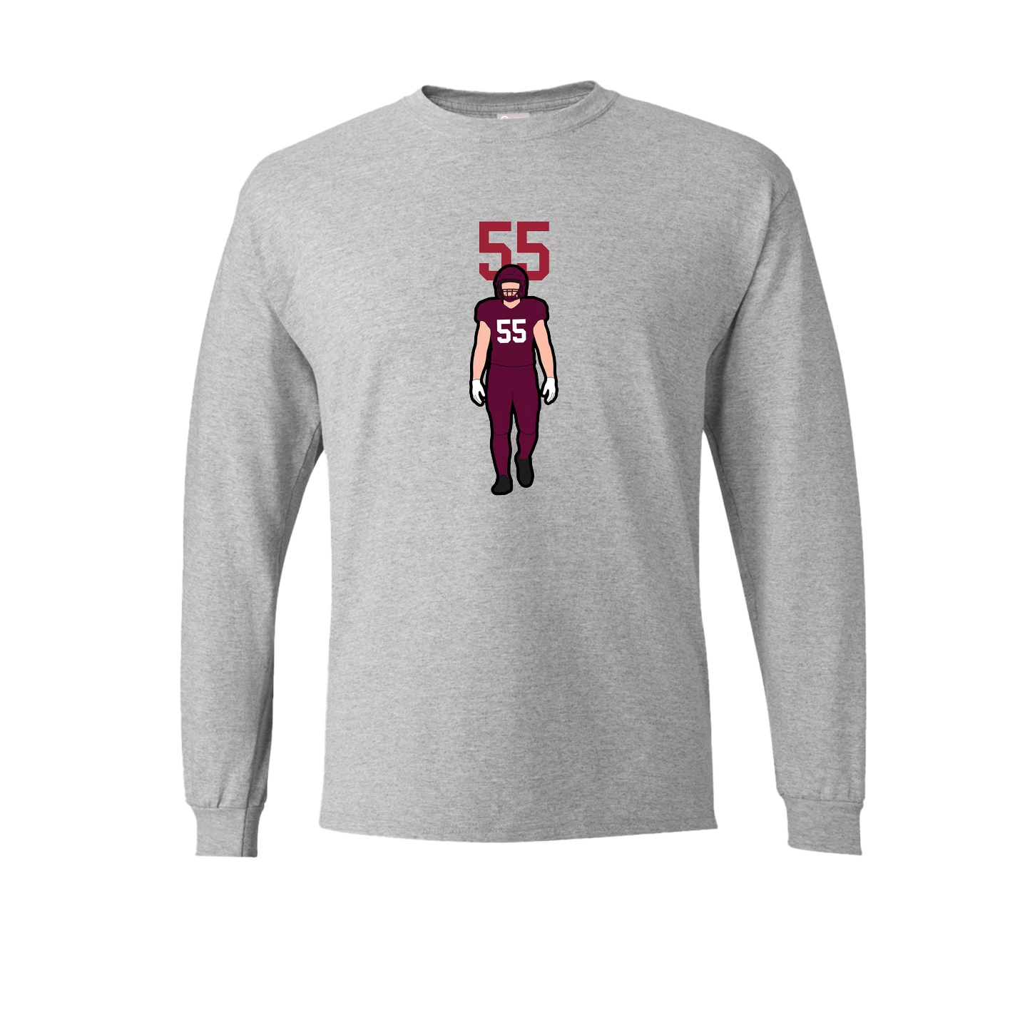 Long Sleeve Tee — Number Top in Grey