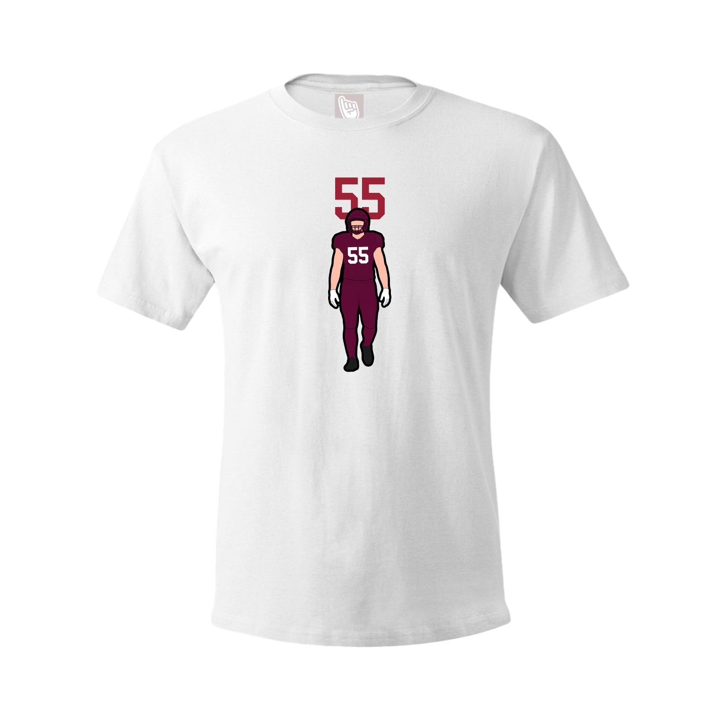 Youth Tee — Number Top in White
