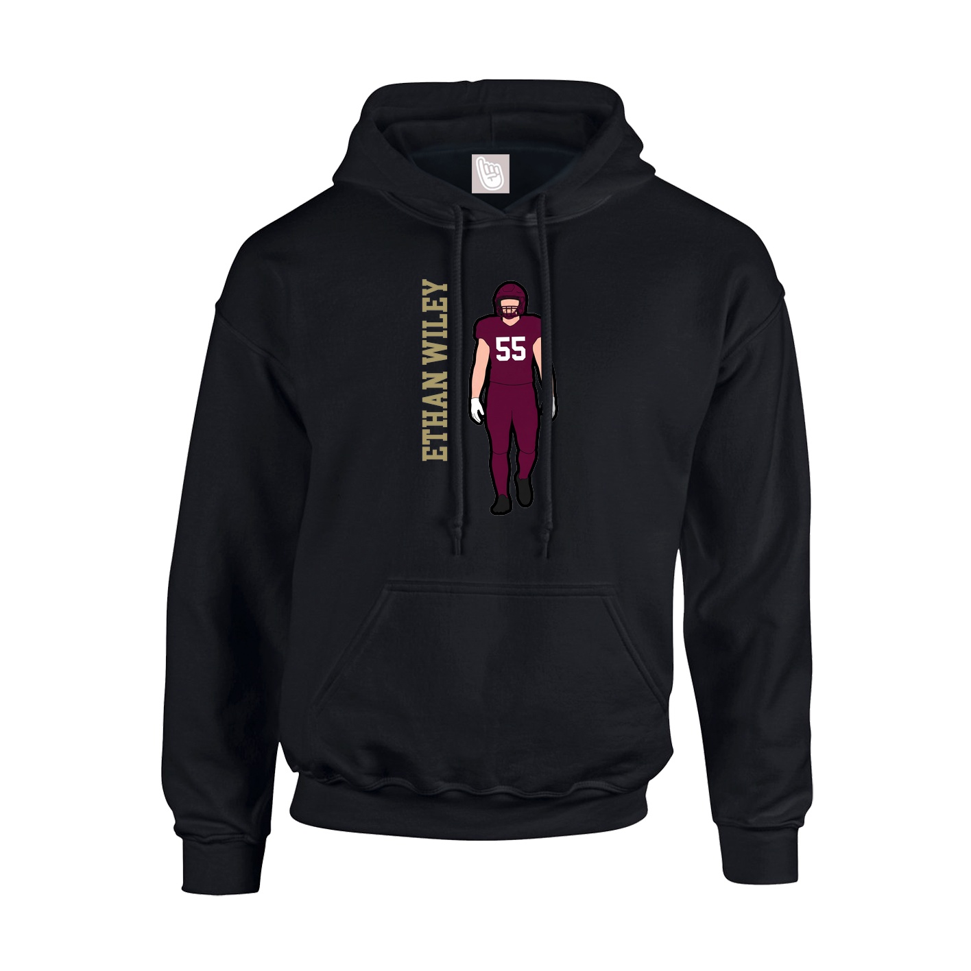Hoodie — Name Vertical in Black