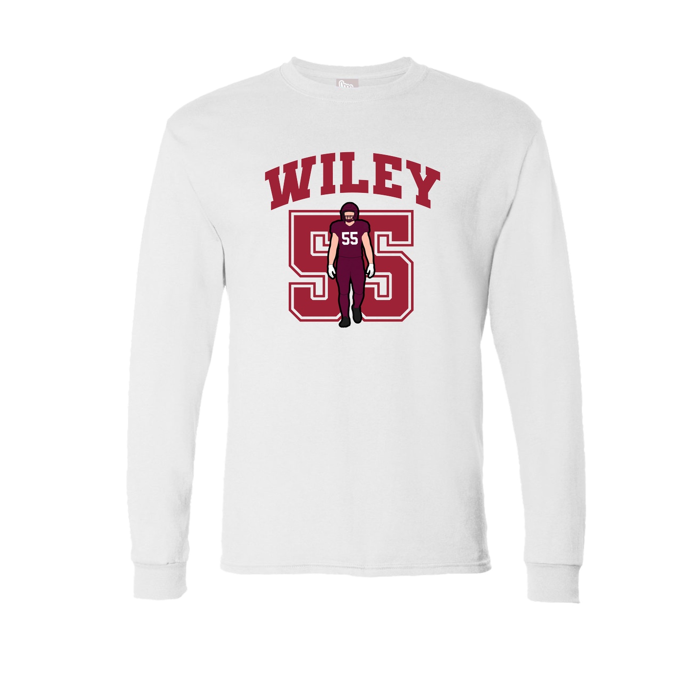 Long Sleeve Tee — Number in White