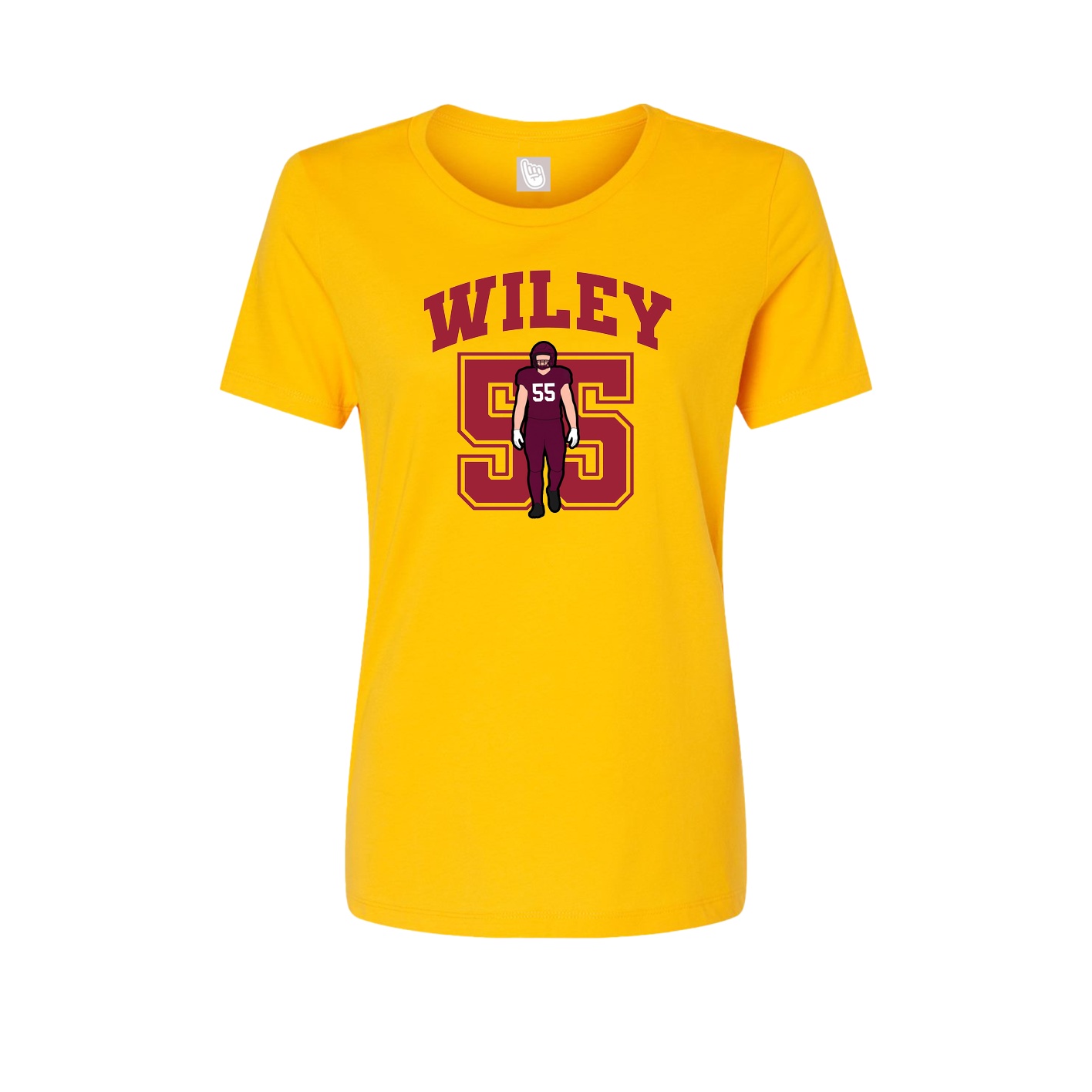 Fitted Women's Tee — Number in Gold