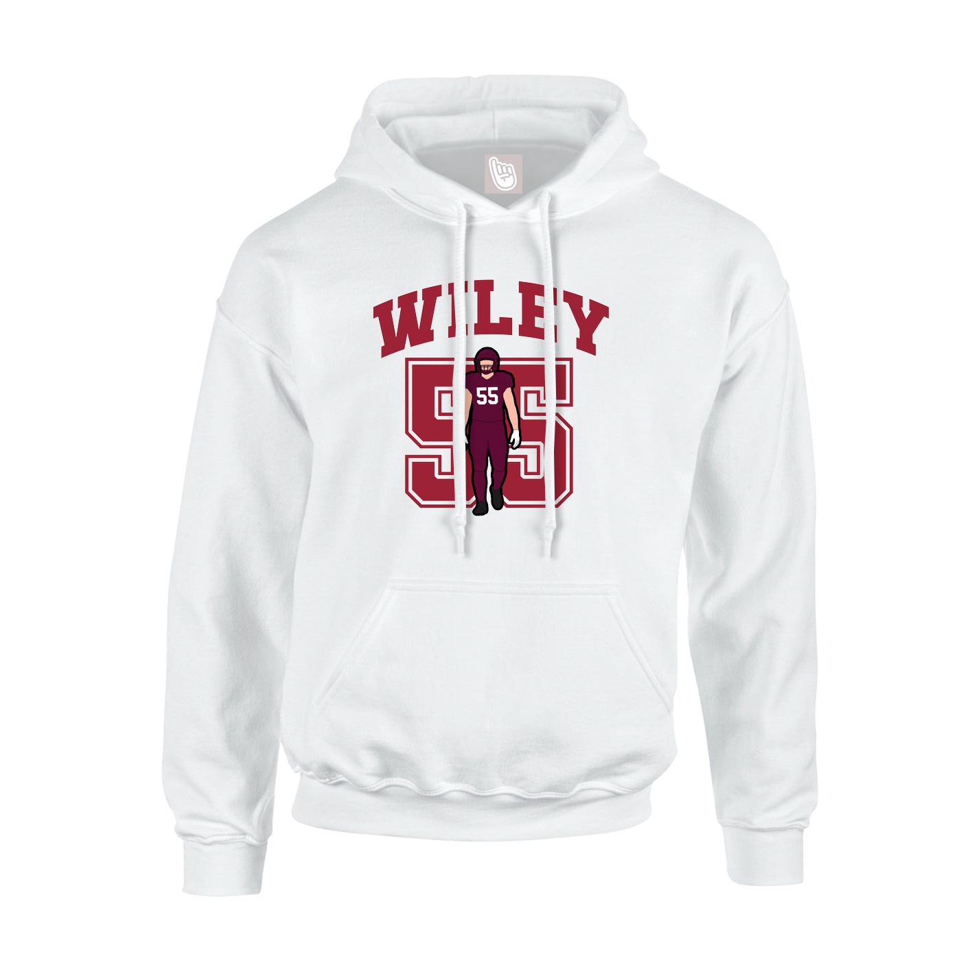 Hoodie — Number in White