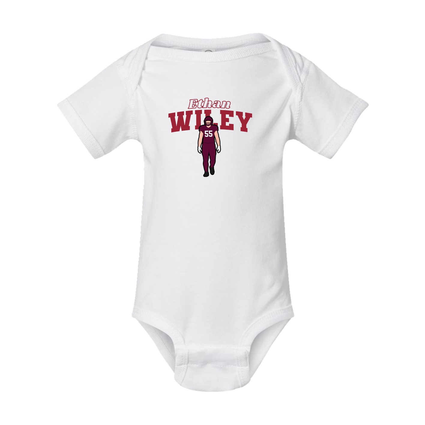 Baby Onesie — Name Arch in White