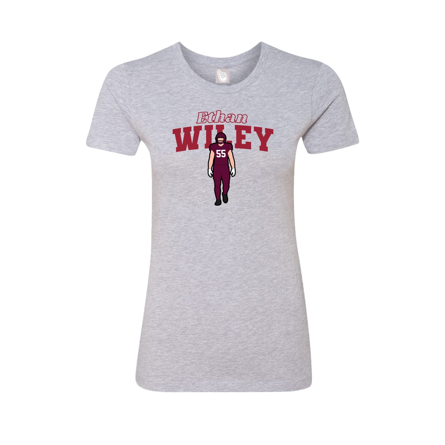 Fitted Women's Tee — Name Arch in Grey
