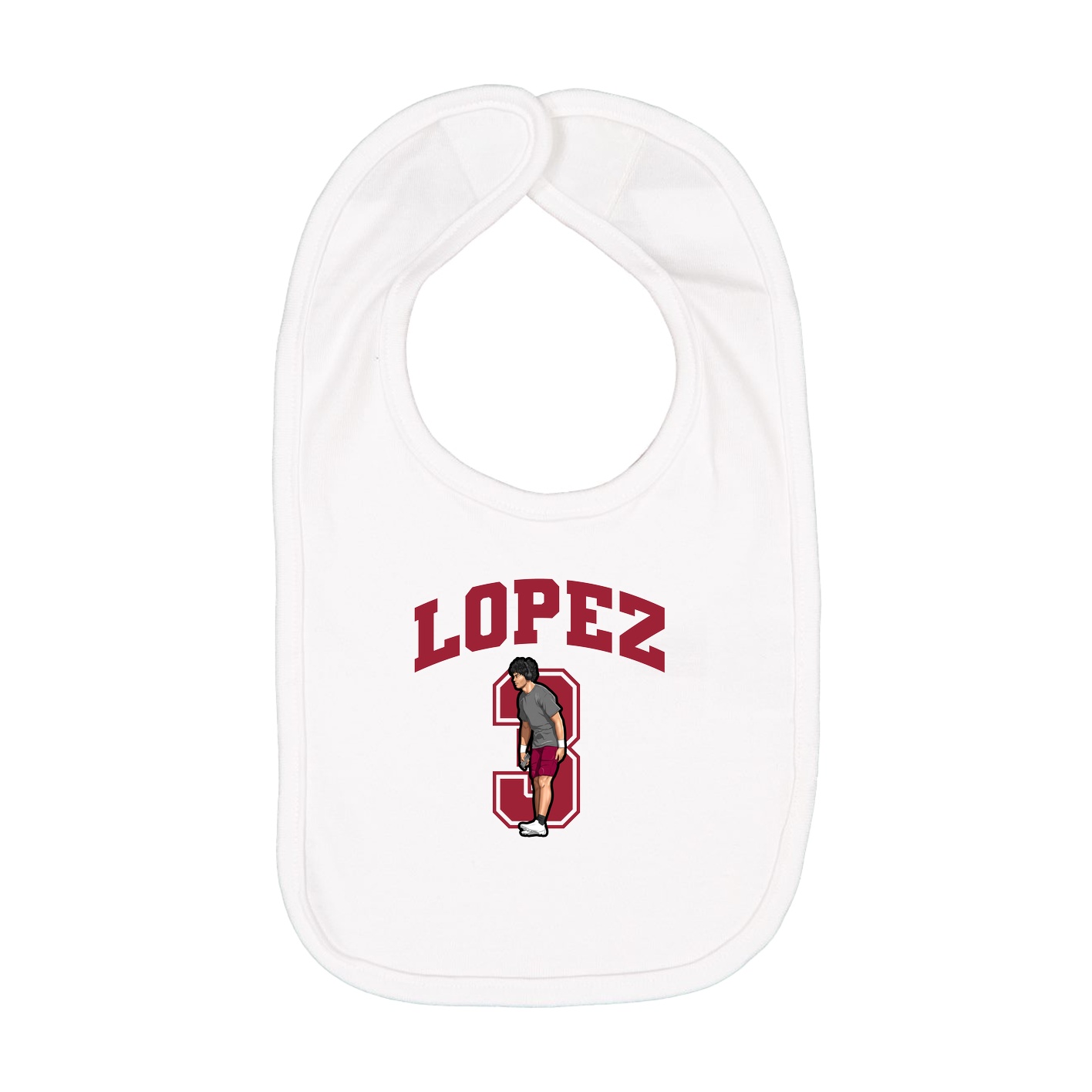 Infant Bib — Number in White