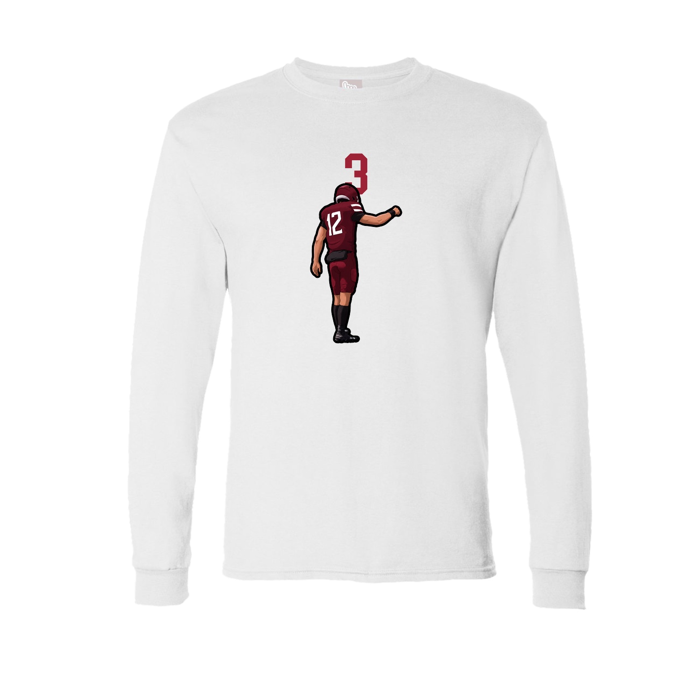 Long Sleeve Tee — Number Top in White