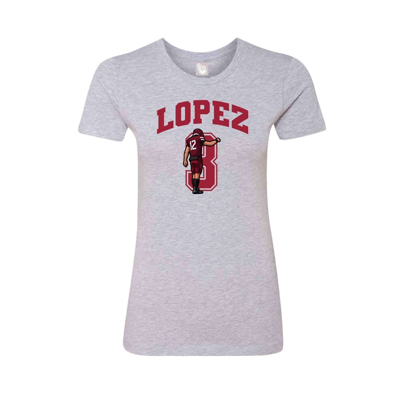 Fitted Women's Tee — Number in Grey