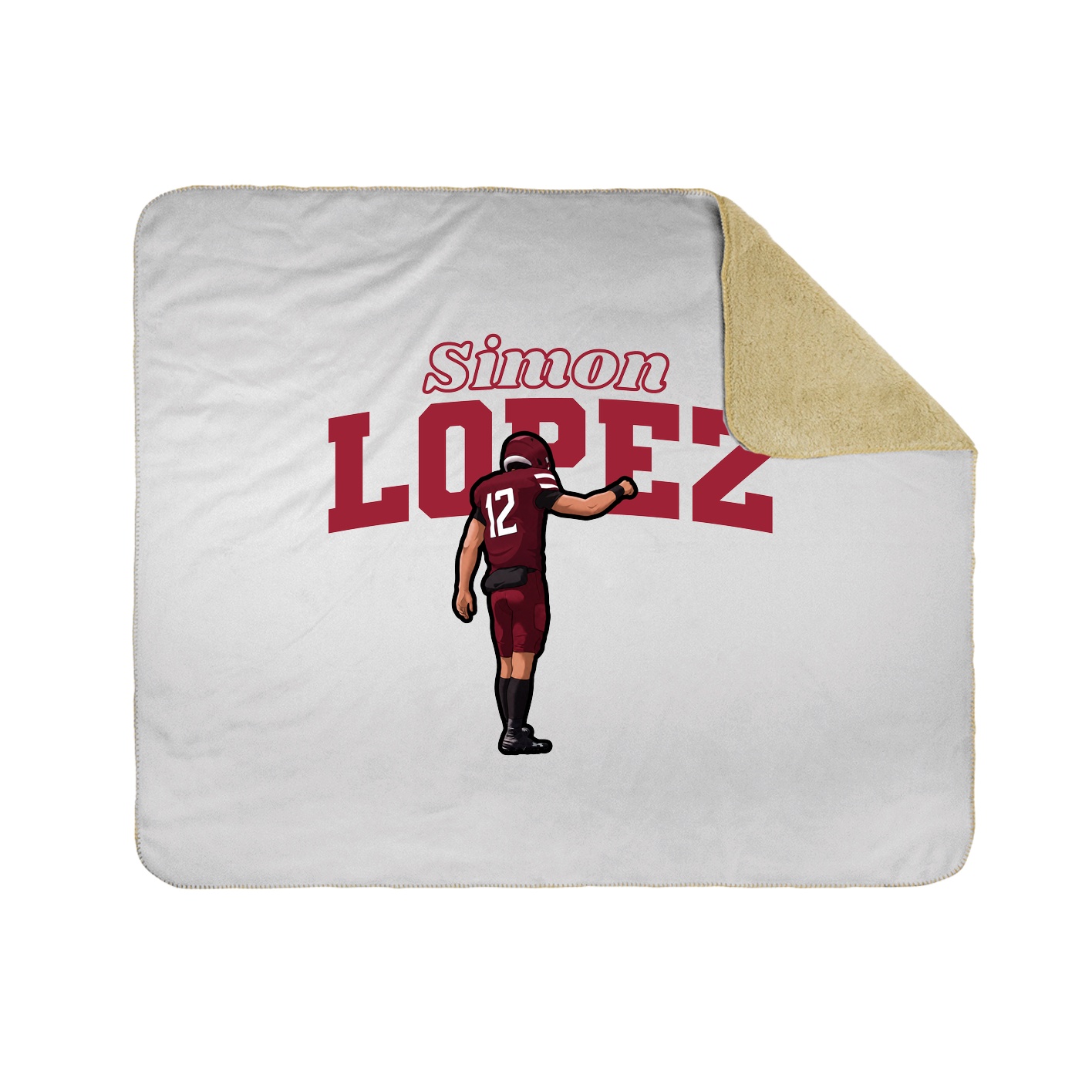Throw Blanket — Name Arch in White