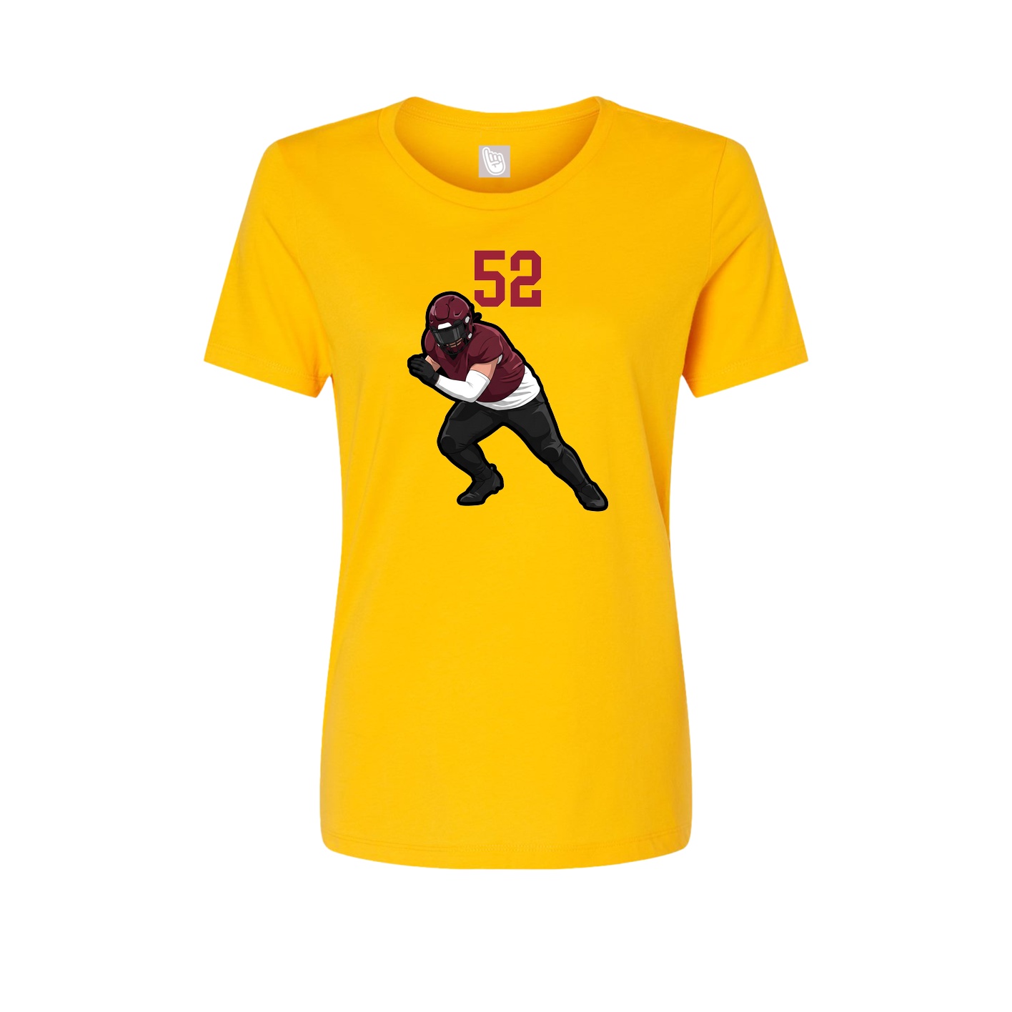 Fitted Women's Tee — Number Top in Gold