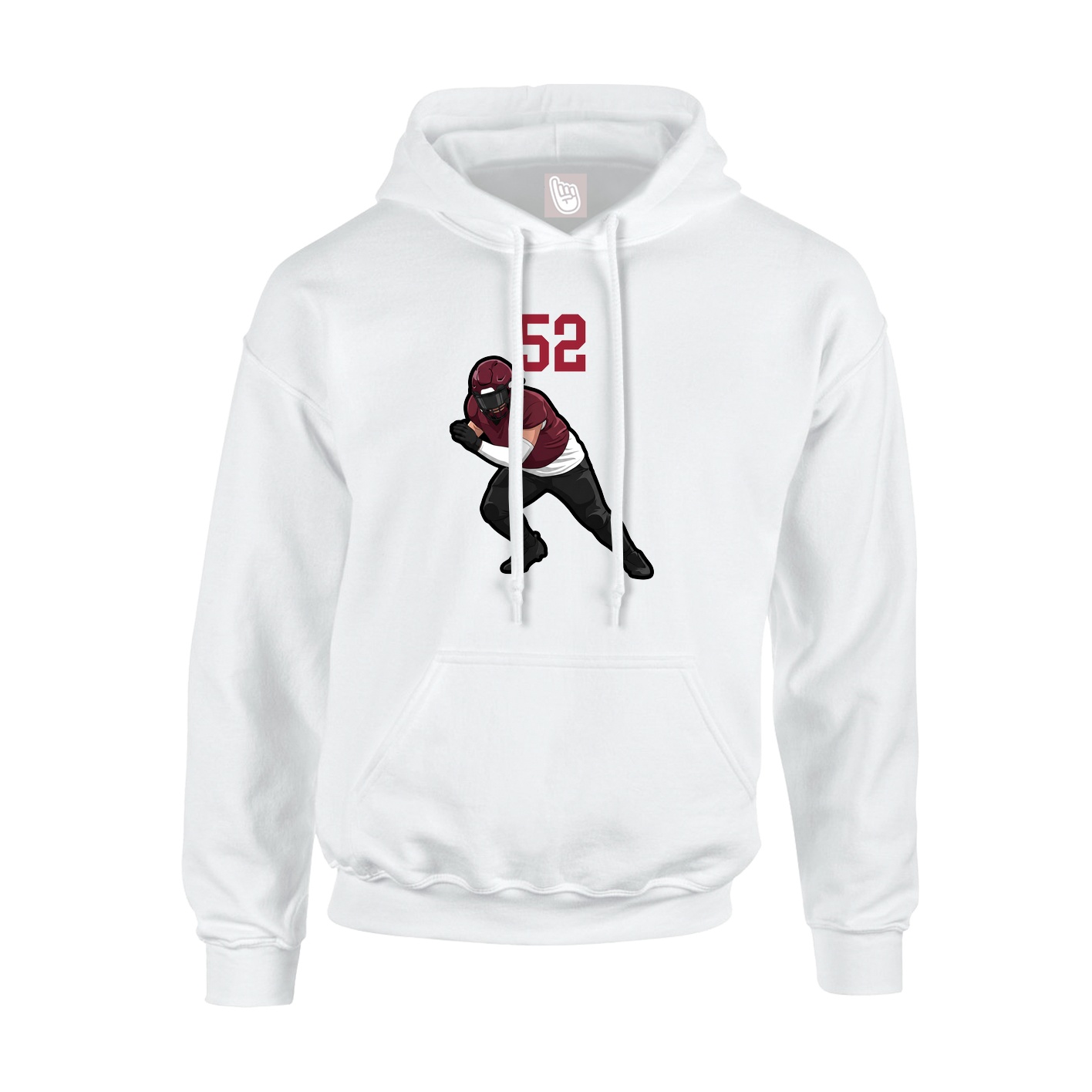 Youth Hoodie — Number Top in White