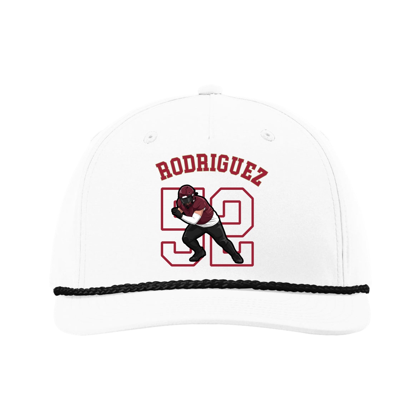Five-Panel Classic Rope Cap — Shirsey Arch in White