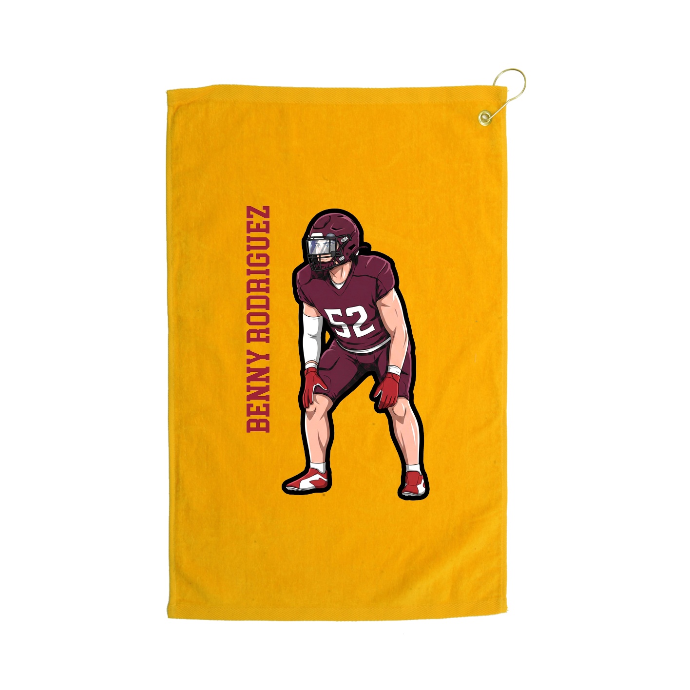 Golf Towel — Name Vertical in Gold