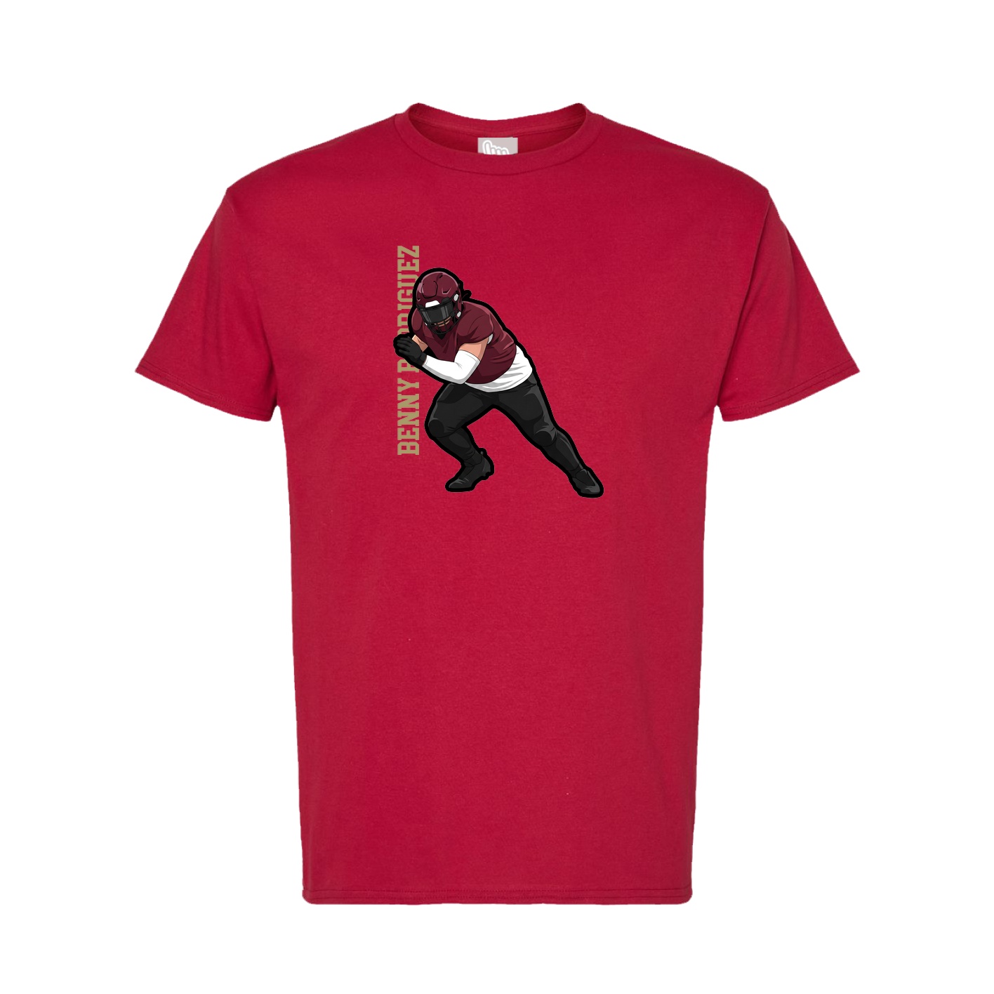 Tee — Name Vertical in Crimson