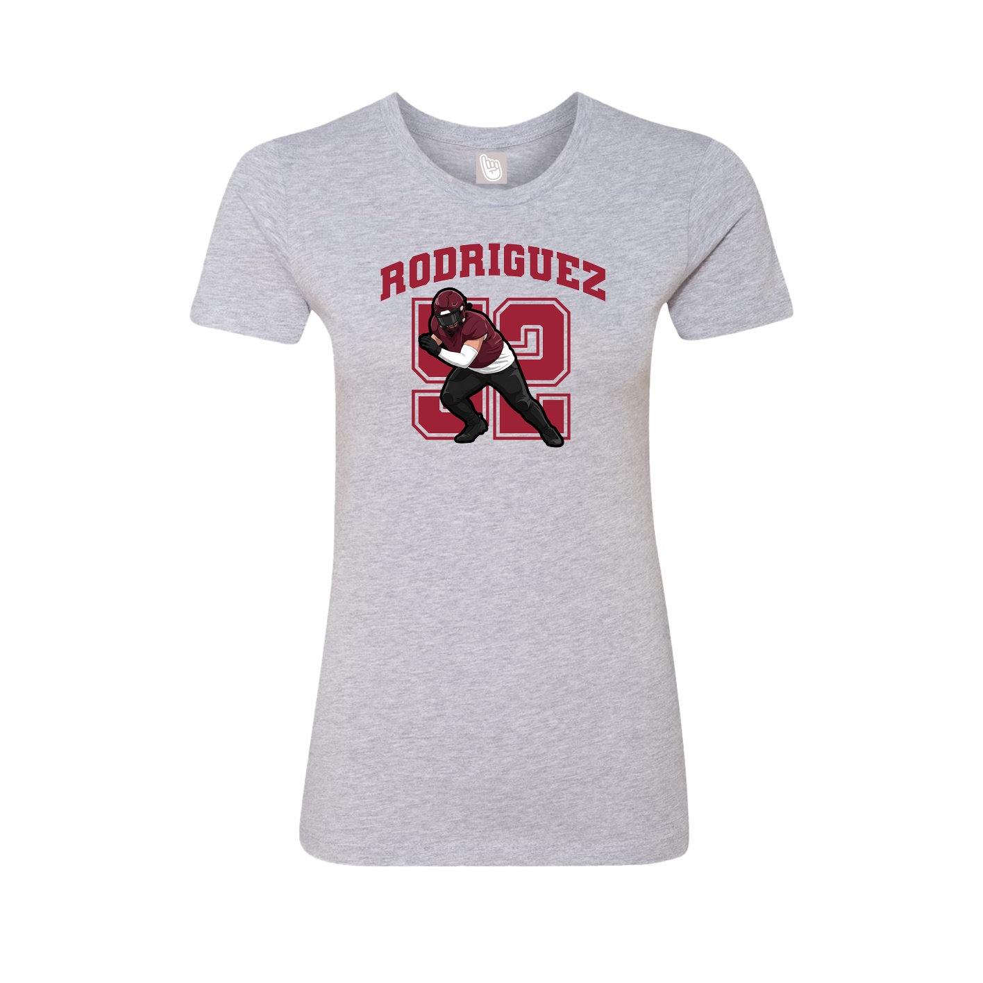 Fitted Women's Tee — Number in Grey