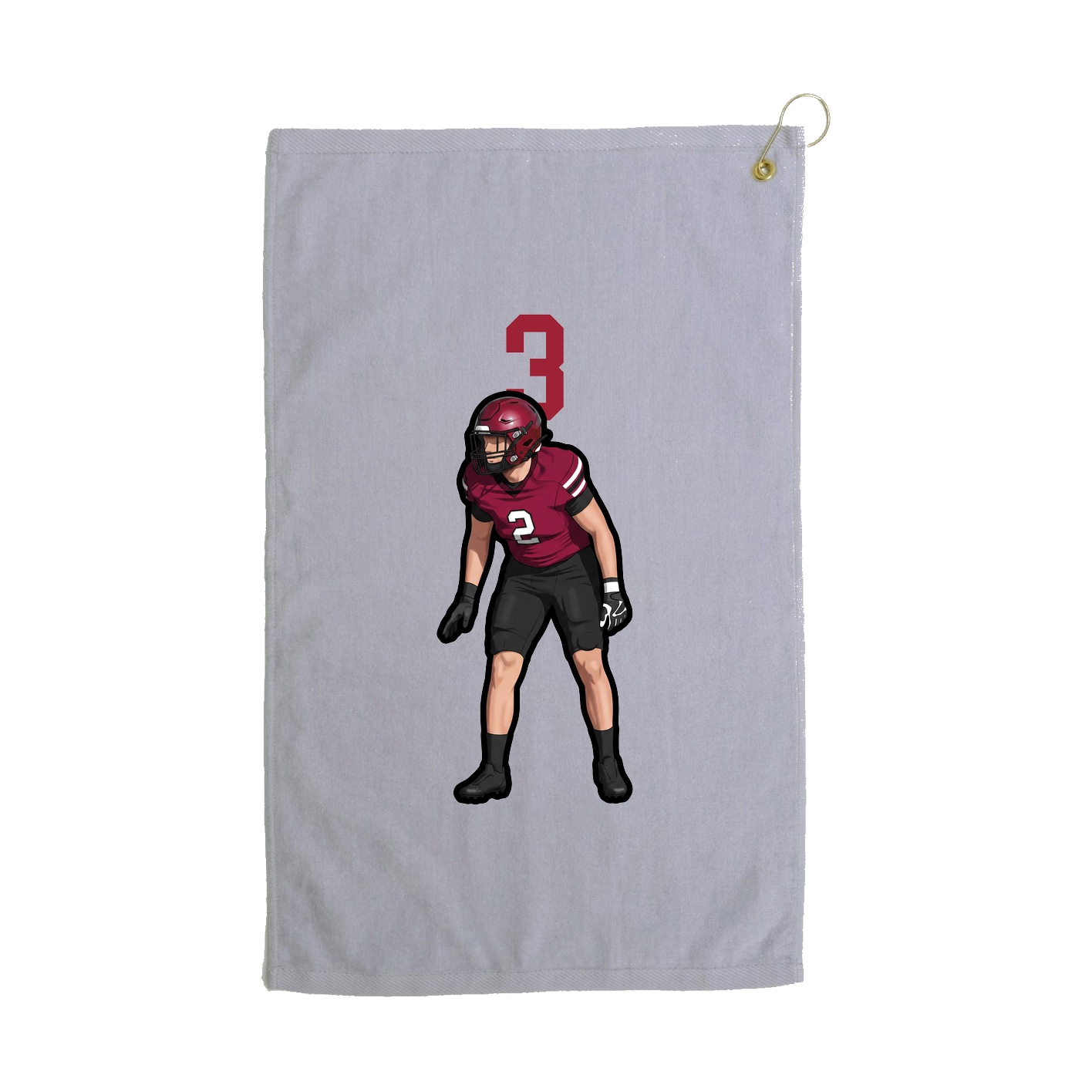 Golf Towel — Number Top in Grey