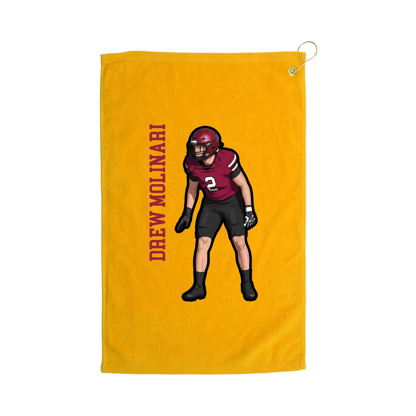 Golf Towel — Name Vertical in Gold