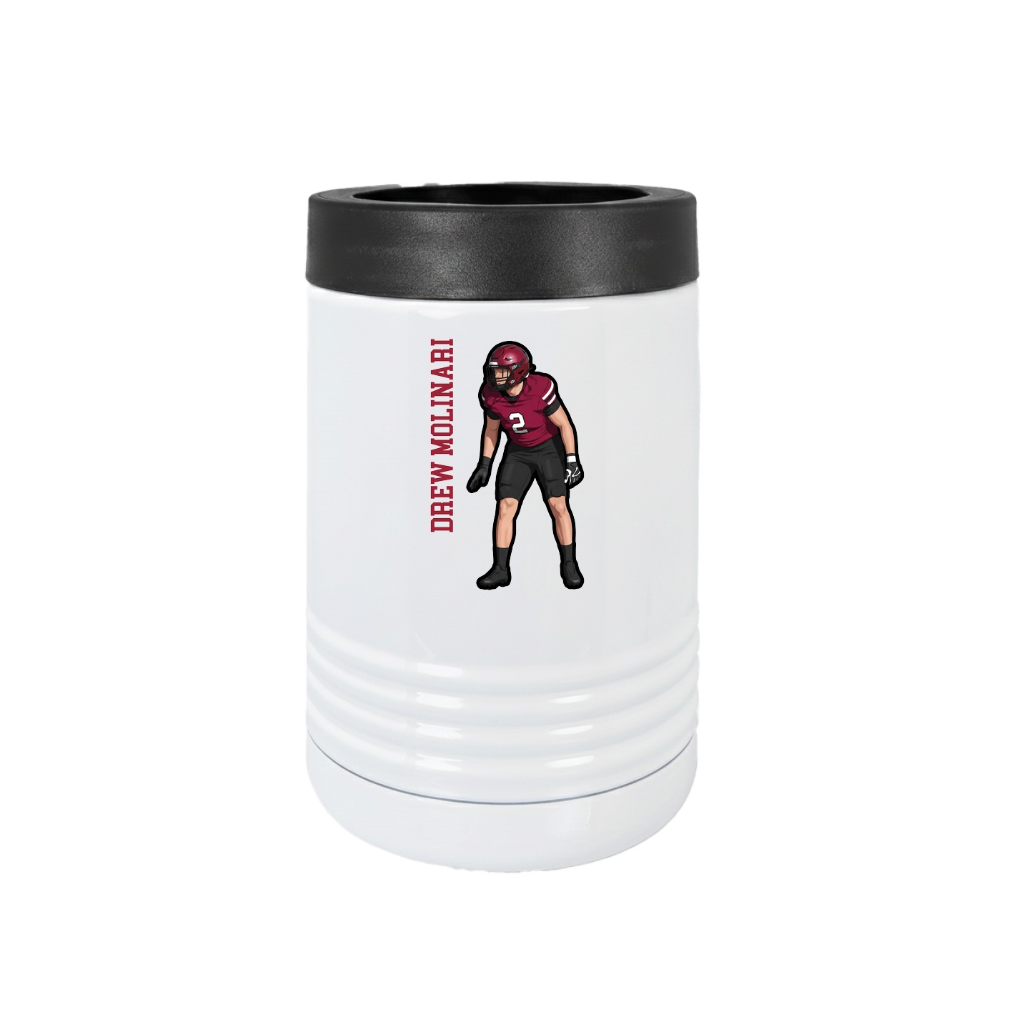 Beverage Holder — Name Vertical in White